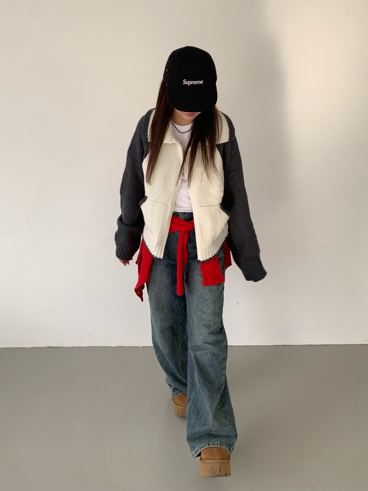 Supreme Waxed Cotton Camp Cap Black - 23FW, (W) UGG Classic Mini Platform Boots Chestnut 착용 스타일 - 2
