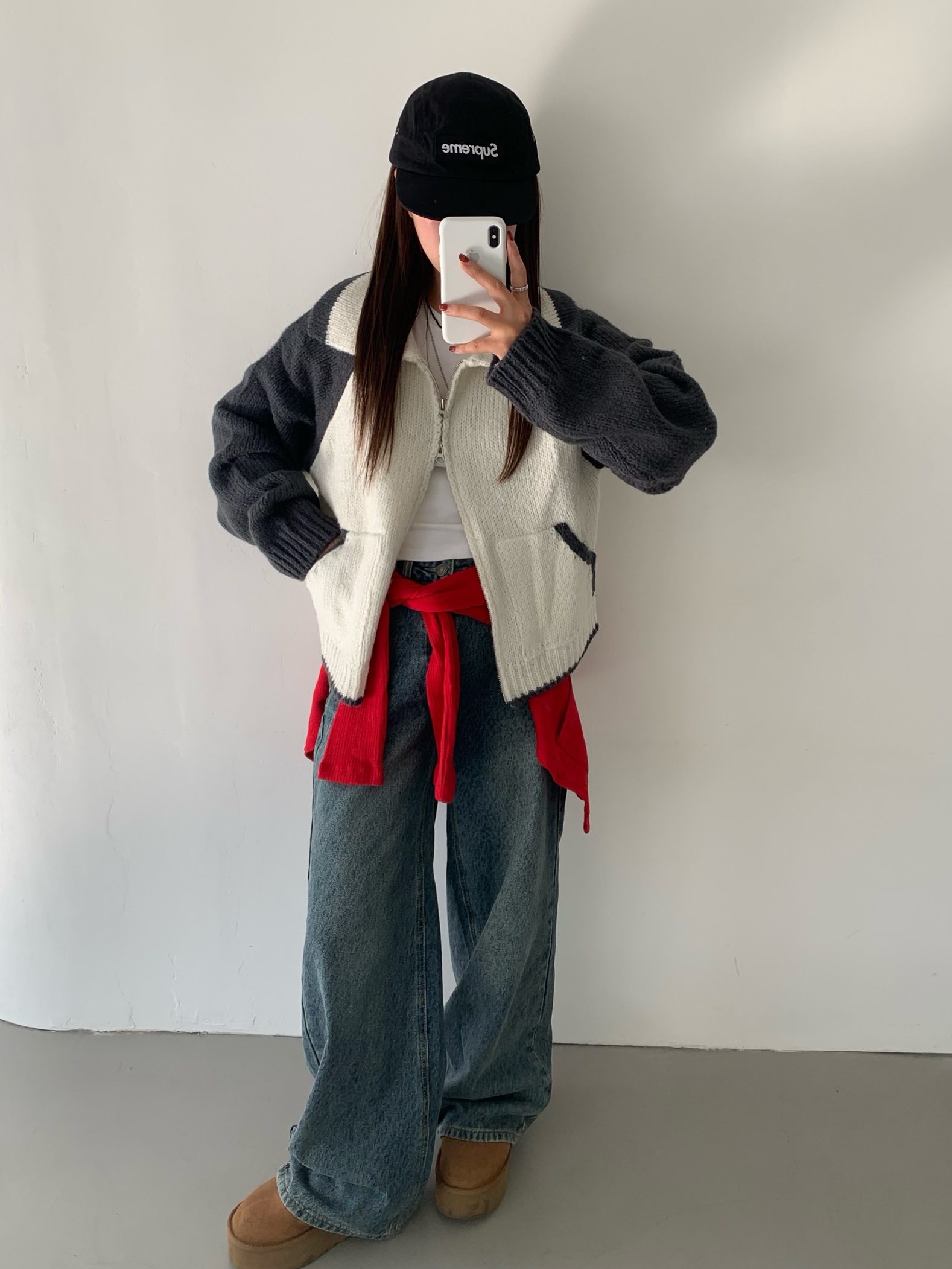 Supreme Waxed Cotton Camp Cap Black - 23FW, (W) UGG Classic Mini Platform Boots Chestnut 착용 스타일 - 3