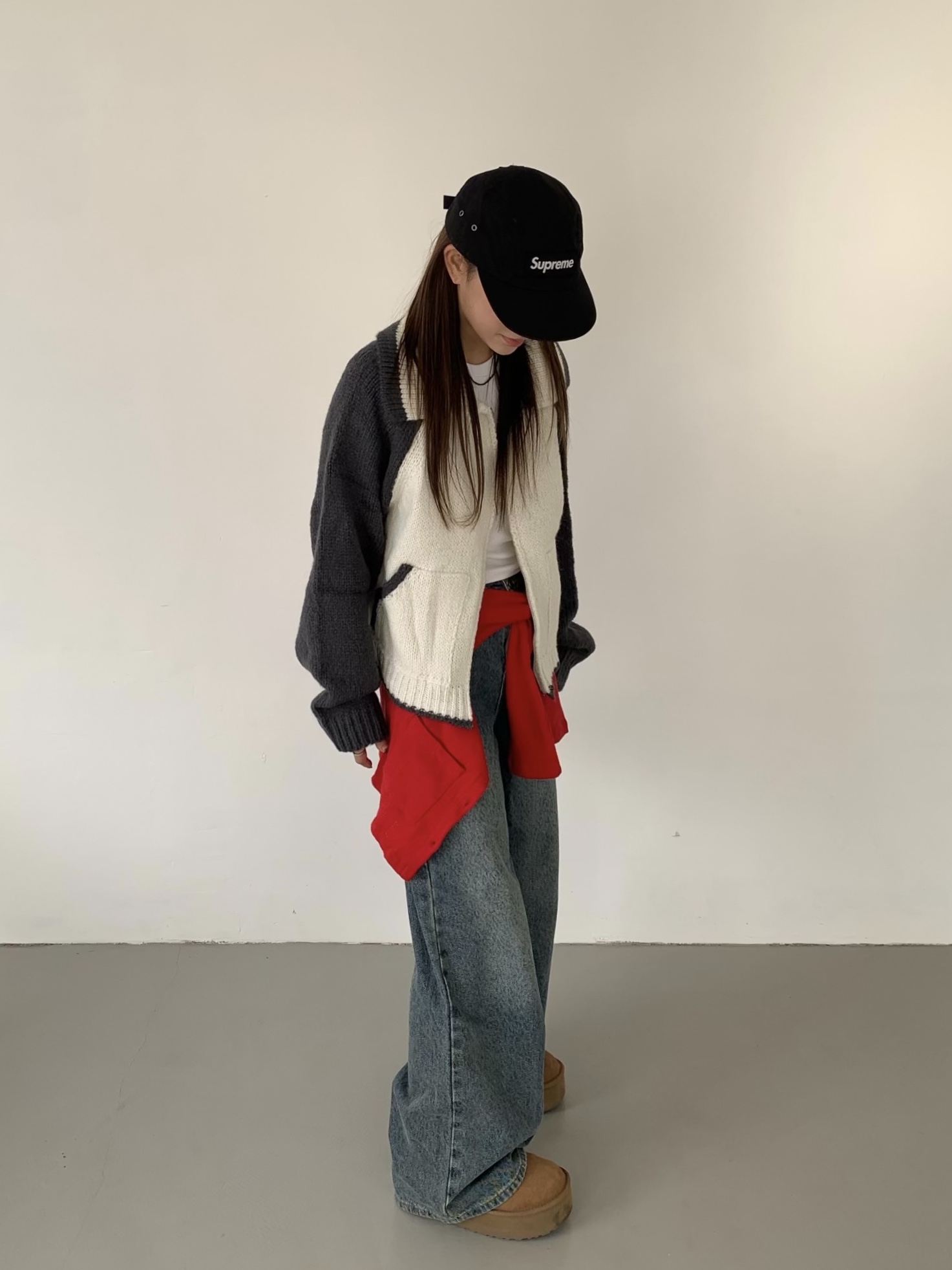 Supreme Waxed Cotton Camp Cap Black - 23FW, (W) UGG Classic Mini Platform Boots Chestnut 착용 스타일 - 3