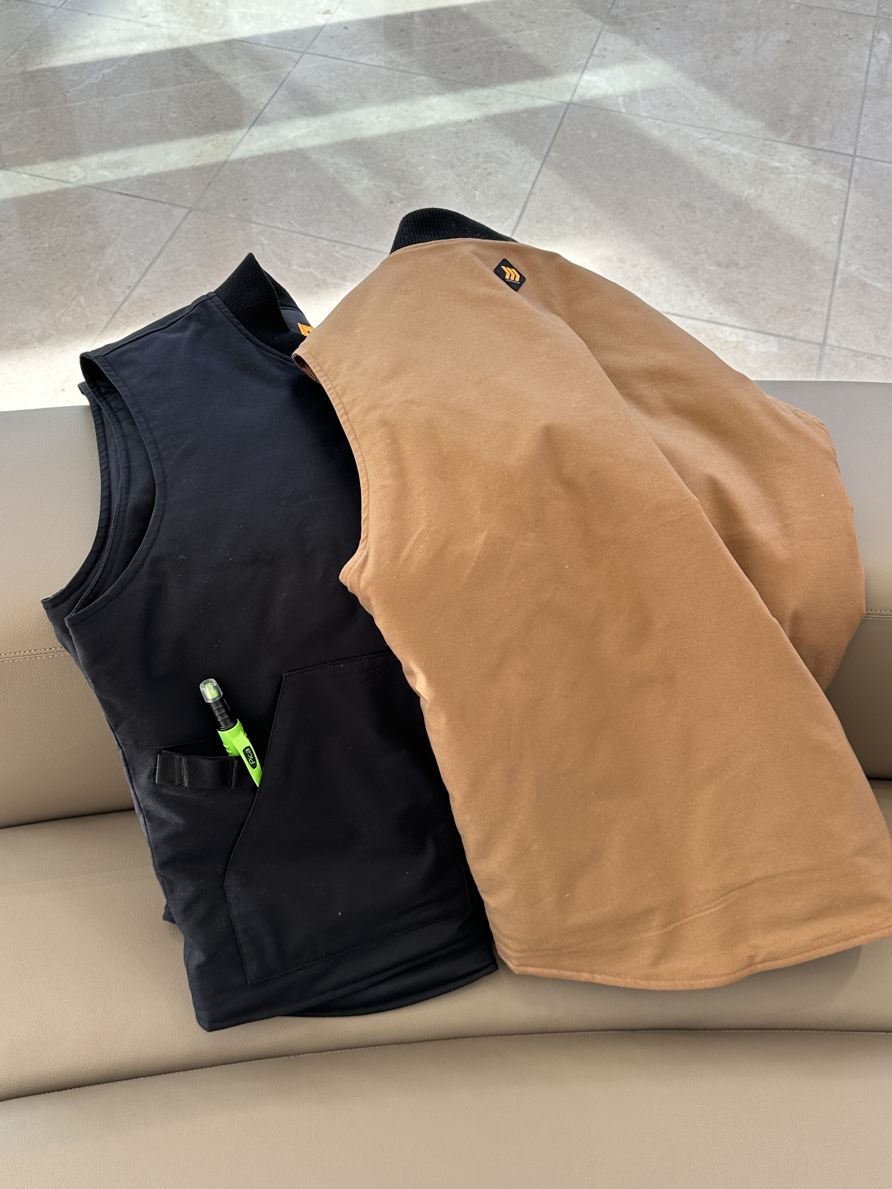WILLBE LAB Field Defense Work Vest Camel, WILLBE LAB Field Defense Work Vest Black 착용 스타일