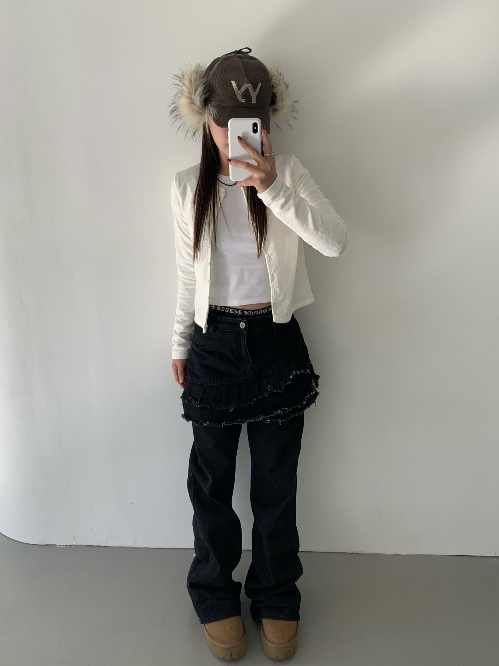 Open Yy Faux Fur Corduroy Earflap Cap Khaki, Chrome Hearts Boxer Brief Black 착용 스타일 - 1