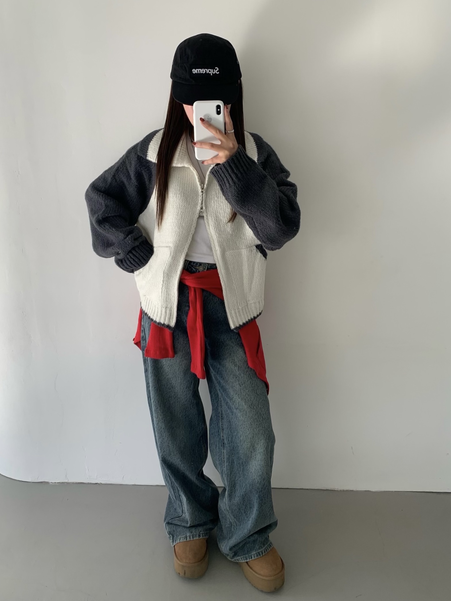Supreme Waxed Cotton Camp Cap Black - 23FW, (W) UGG Classic Mini Platform Boots Chestnut 착용 스타일 - 2