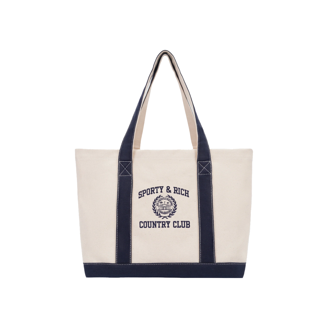 스포티 앤 리치 바시티 크레스트 투 톤 토트백 내추럴 - 25SS(Sporty & Rich Varsity Crest Two Tone Tote Bag Natural - 25SS)