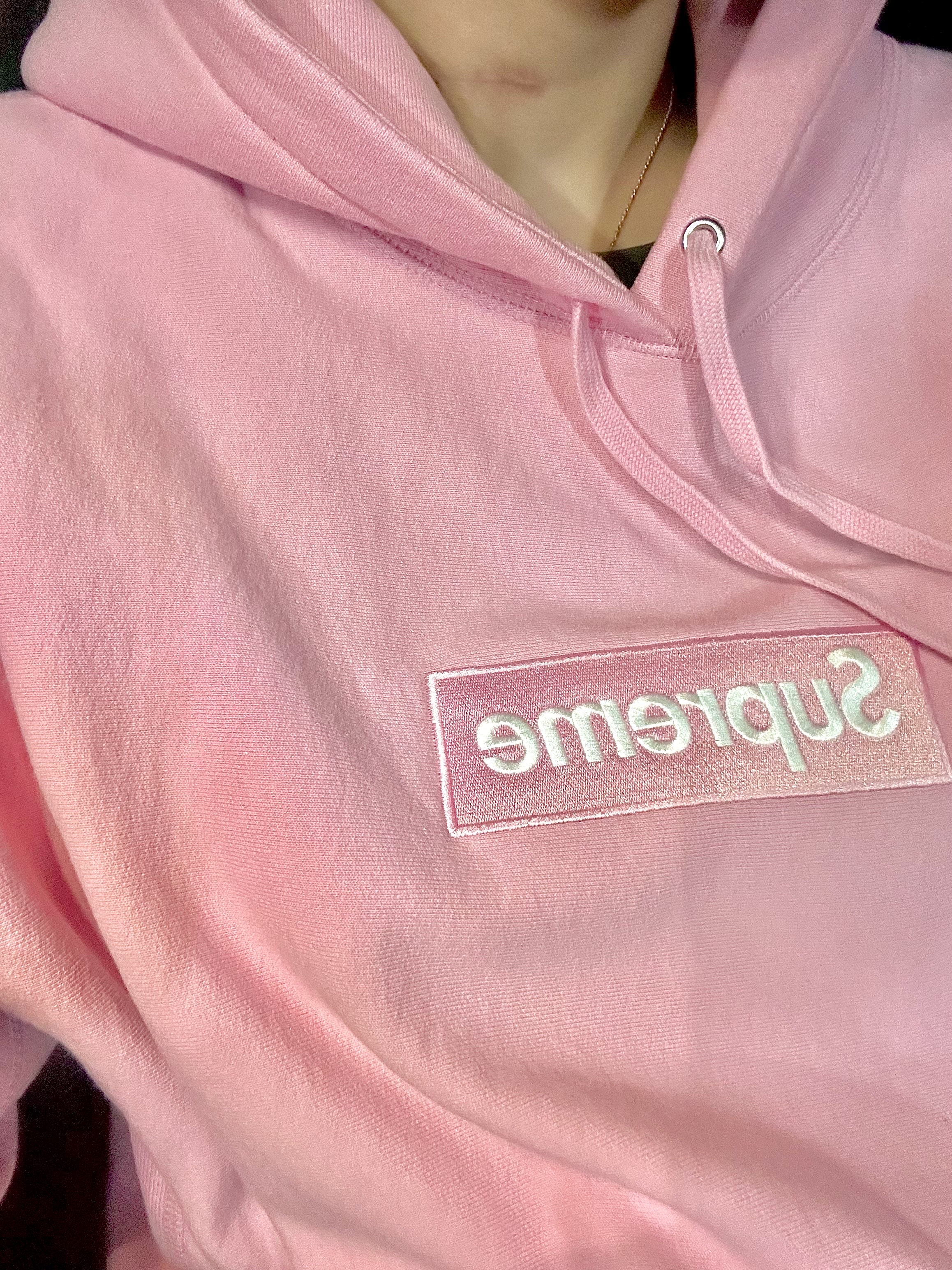 Supreme Box Logo Hooded Sweatshirt Dusty Pink - 24FW 착용 스타일 - 1