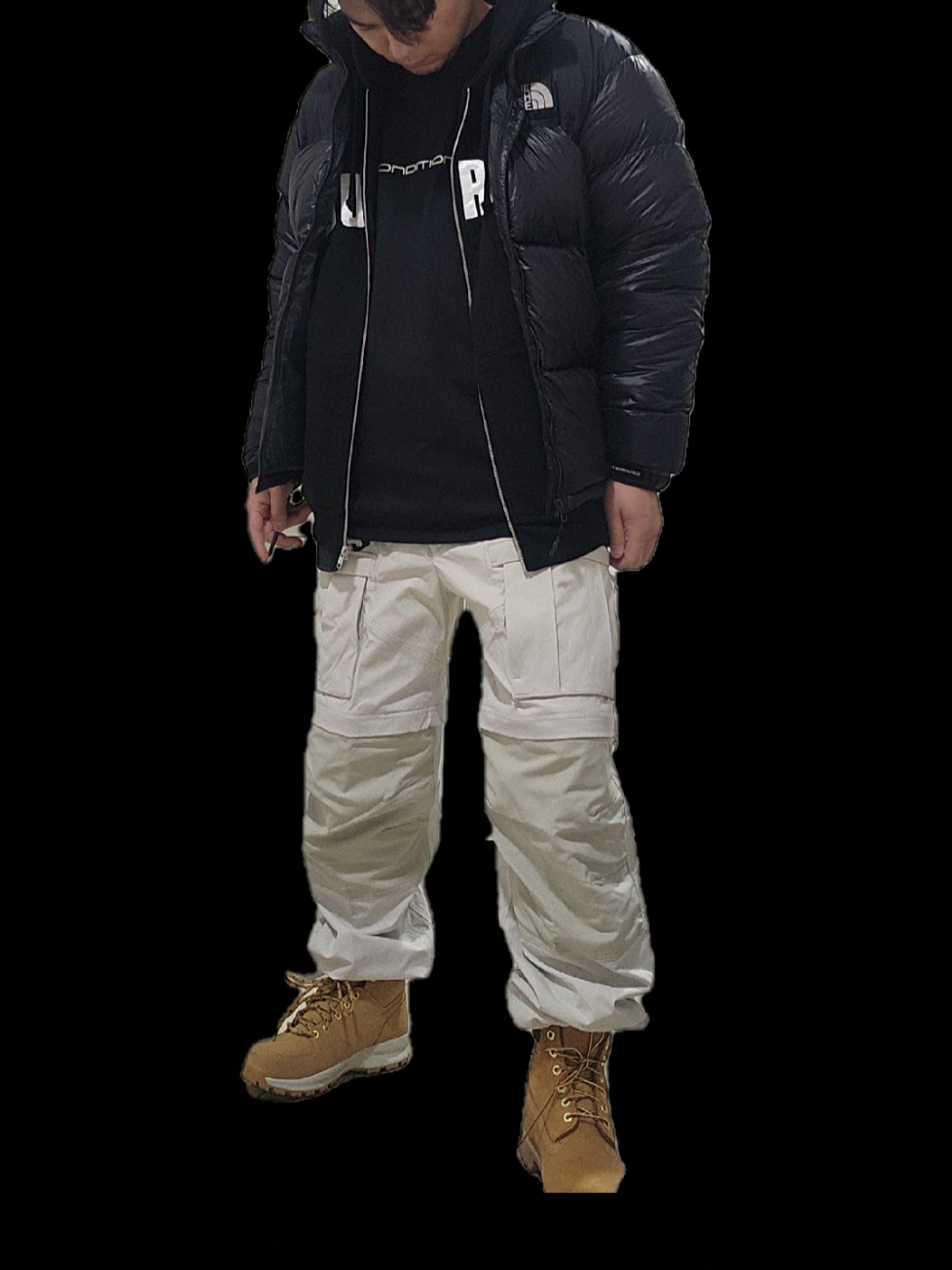 Nike NRG ACG SSNL Lungs Long Sleeve T-Shirt Black - US/EU, Nike ACG Smith Summit Cargo Pants Light Bone - US/EU 착용 스타일