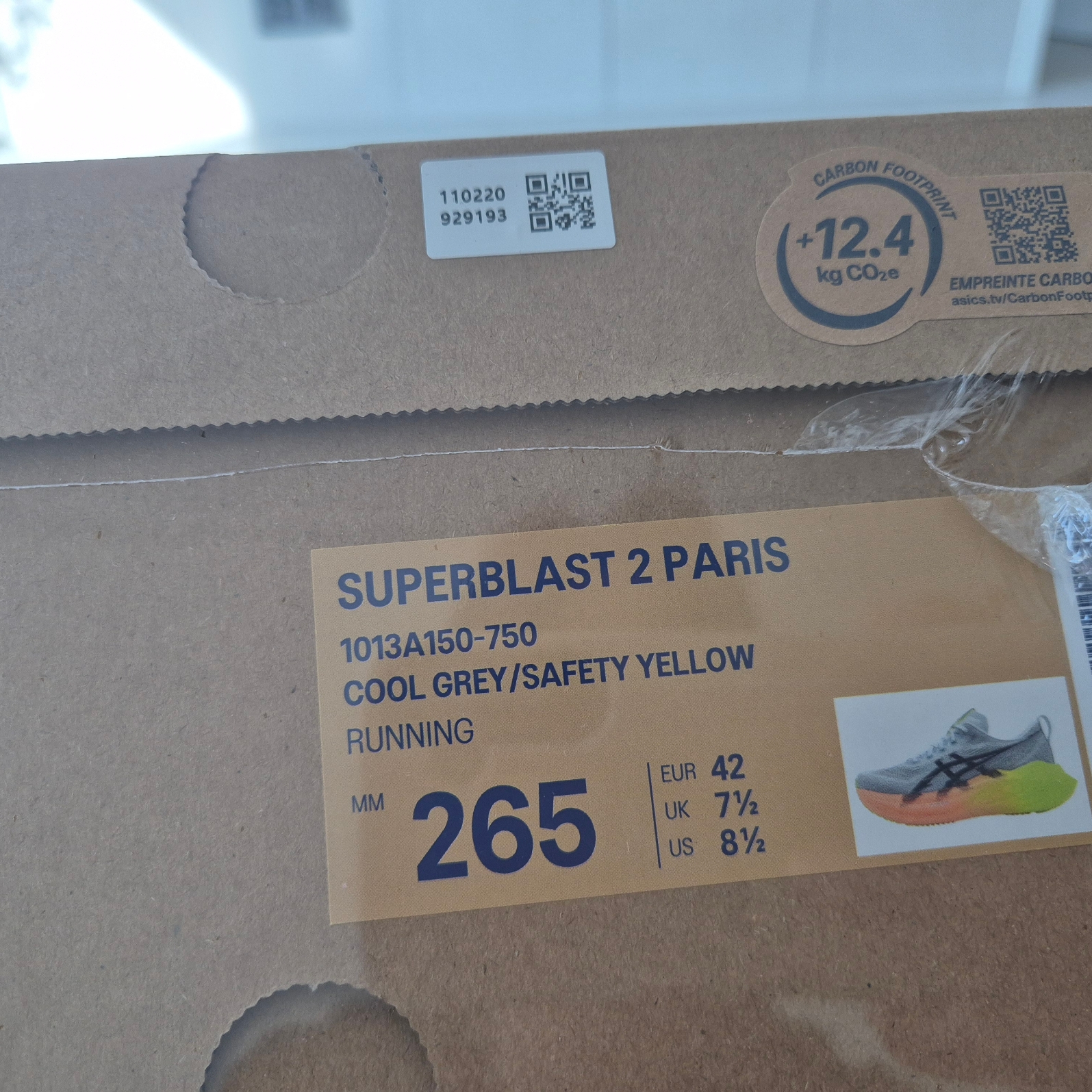 Asics Superblast 2 Paris Cool Grey Safety Yellow 착용 스타일 - 1