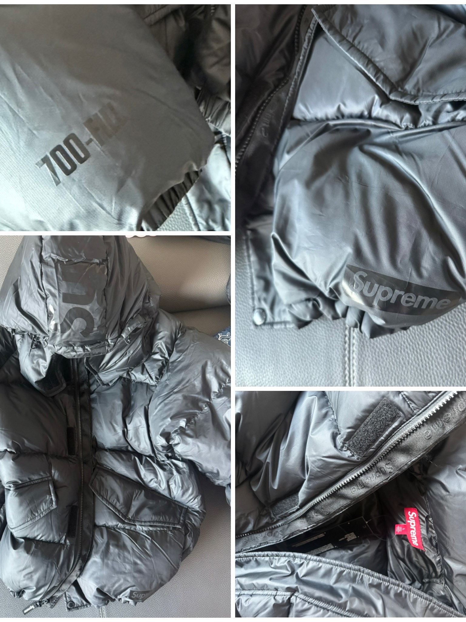 Supreme 700-Fill Down Lightweight Puffer Jacket Black - 24FW 착용 스타일 - 2