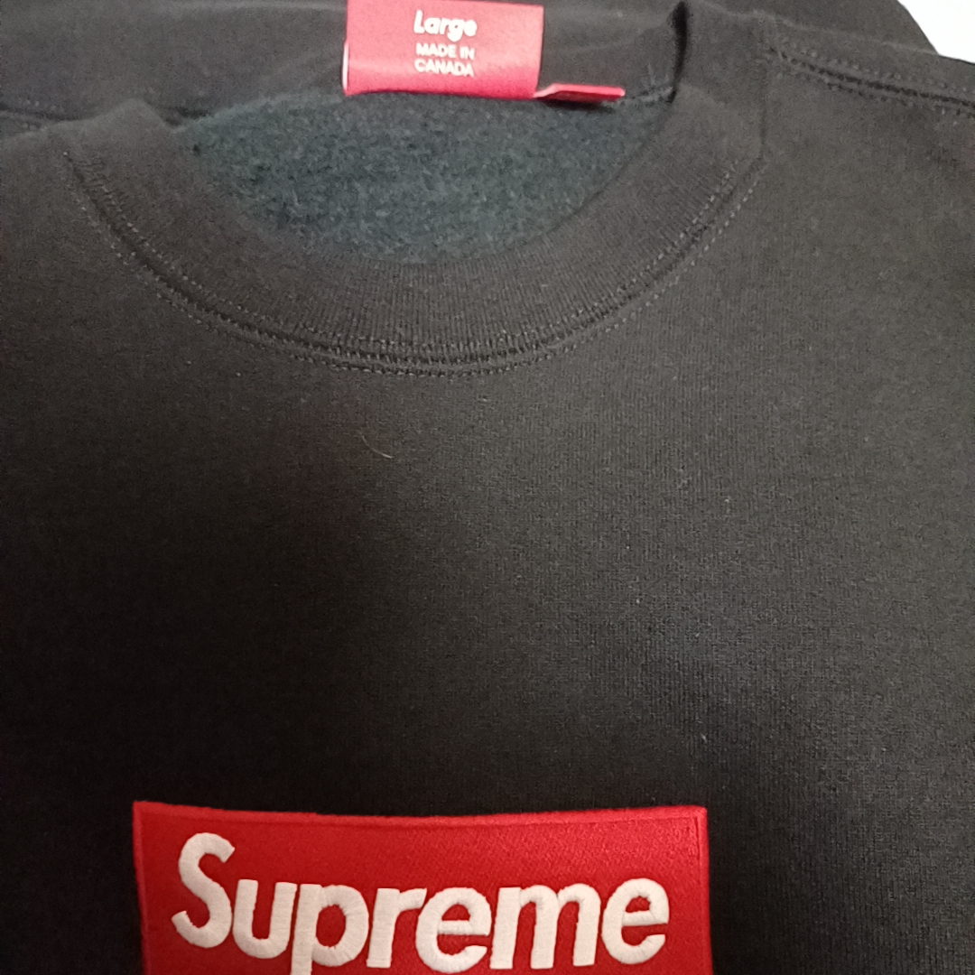 Supreme Box Logo Crewneck Black - 22FW 착용 스타일