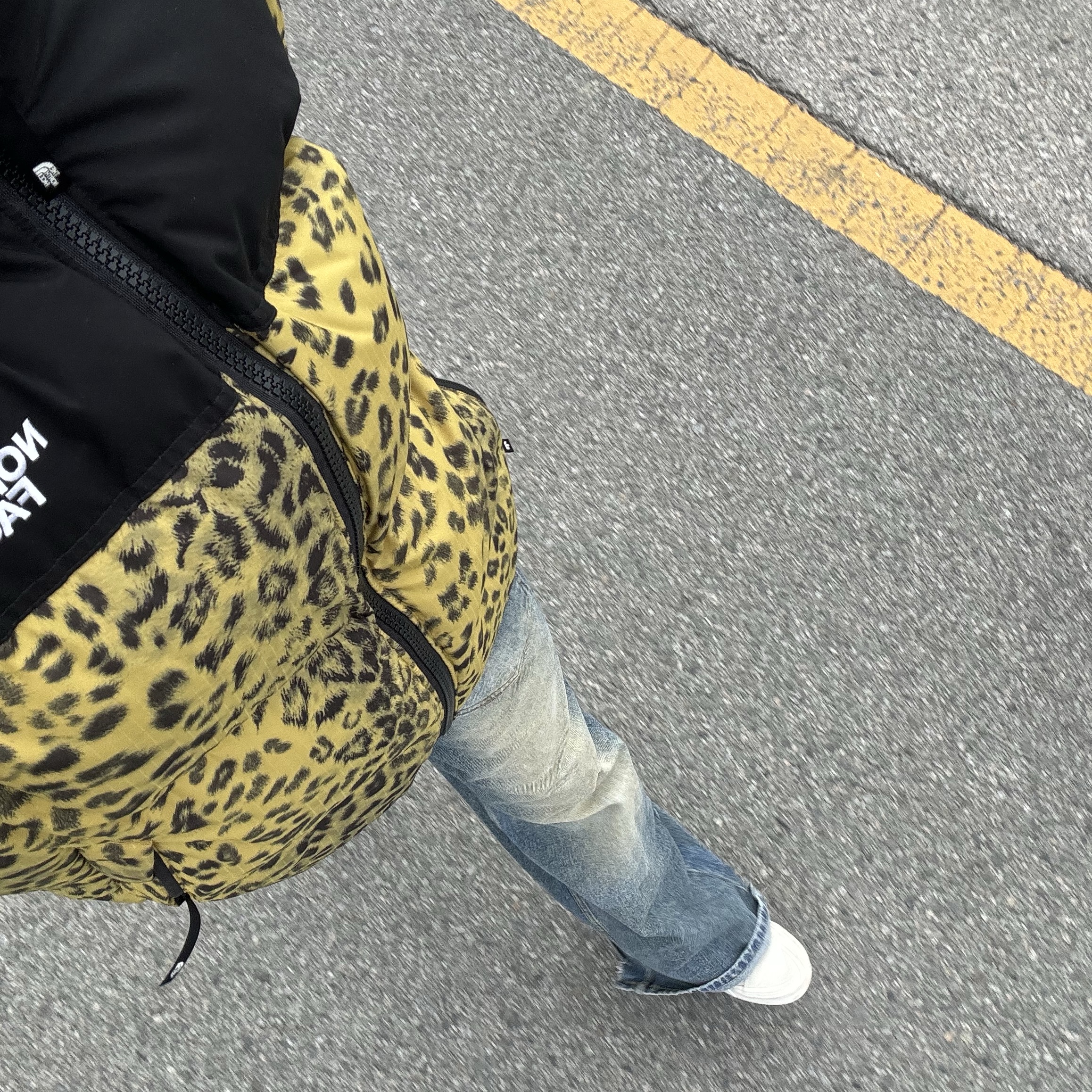 The North Face White Label Novelty Nuptse Down Jacket P Gold 착용 스타일 - 1