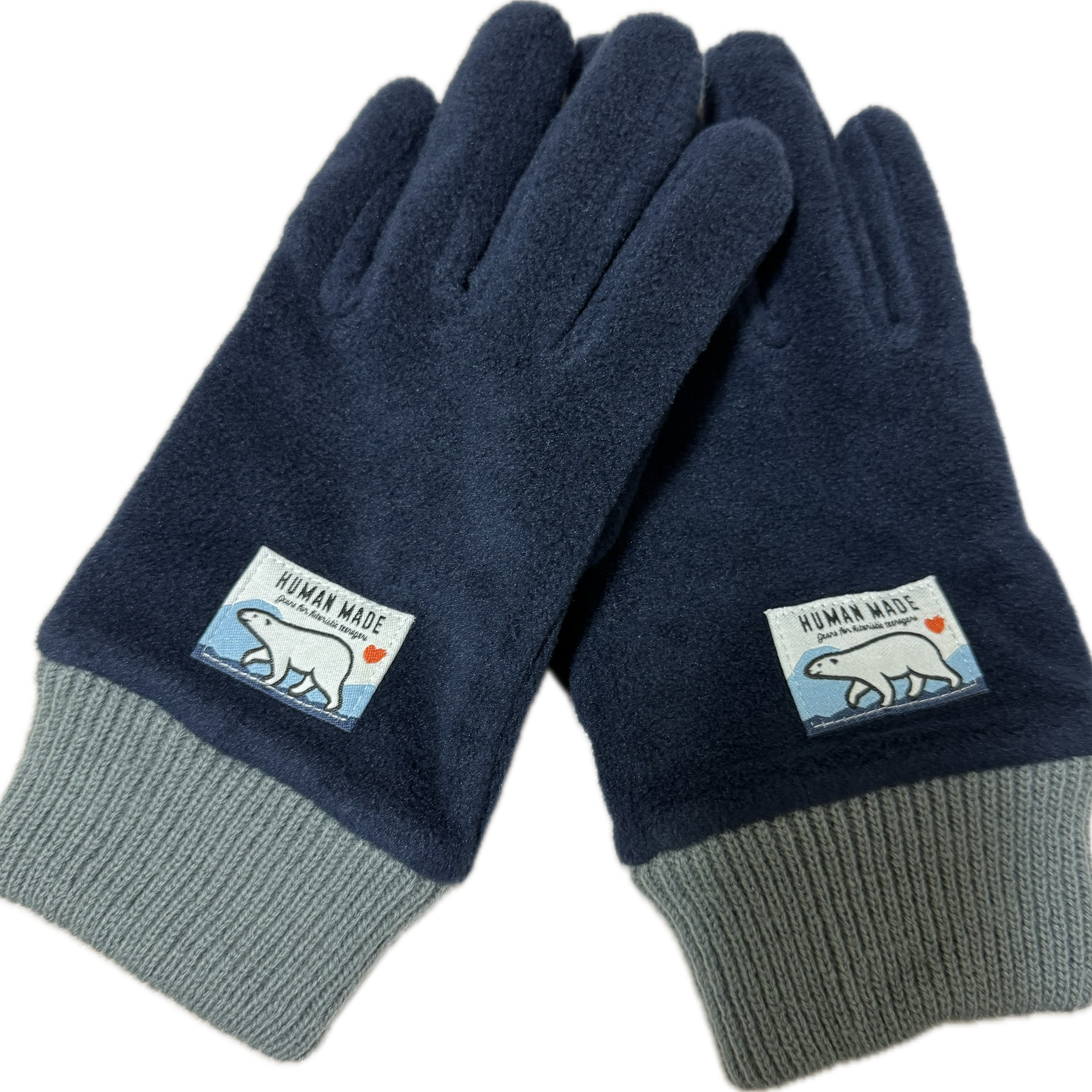 Human Made Fleece Gloves Navy 착용 스타일