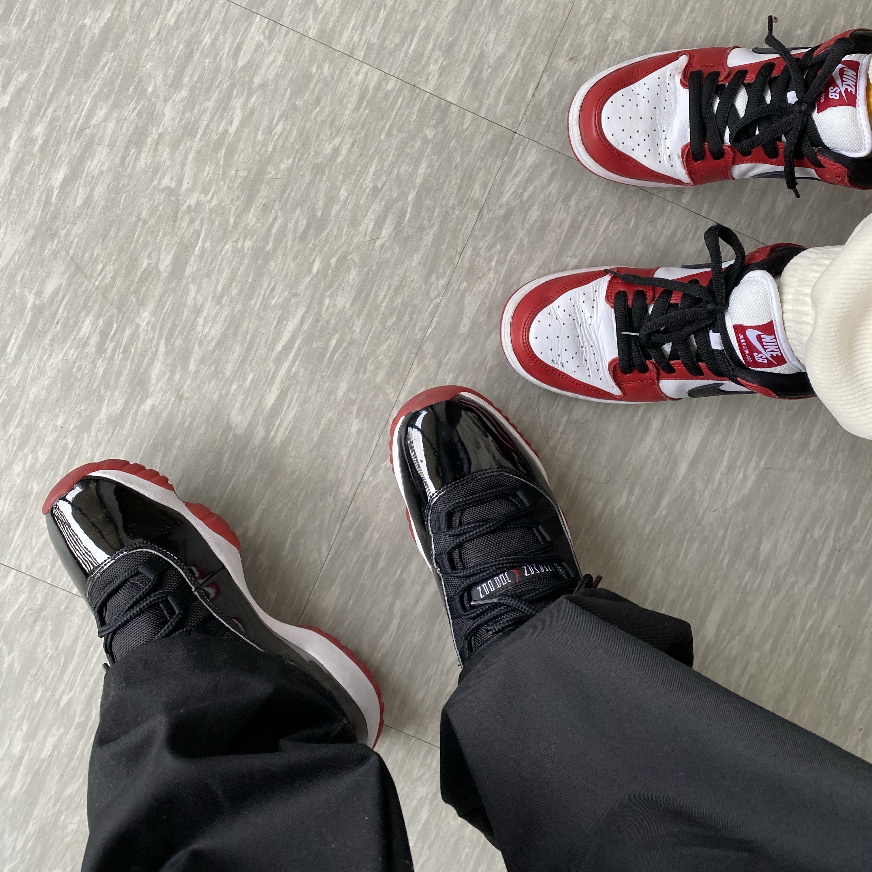 Jordan 11 Retro Bred 2019, Nike SB Dunk Low Pro Chicago 착용 스타일