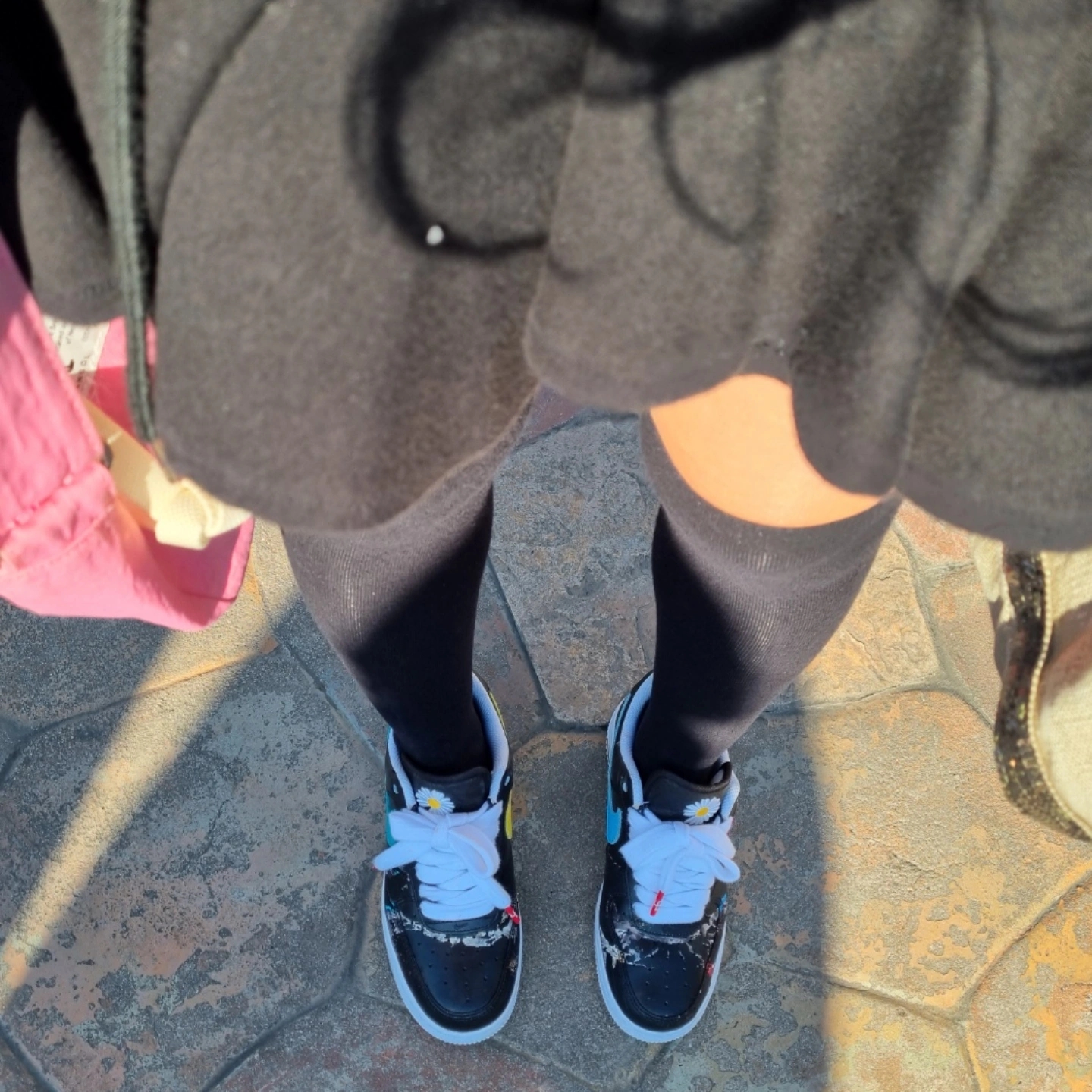 Nike x Peaceminusone Air Force 1 Low Para-Noise 3.0 Black and Multicolor 착용 스타일