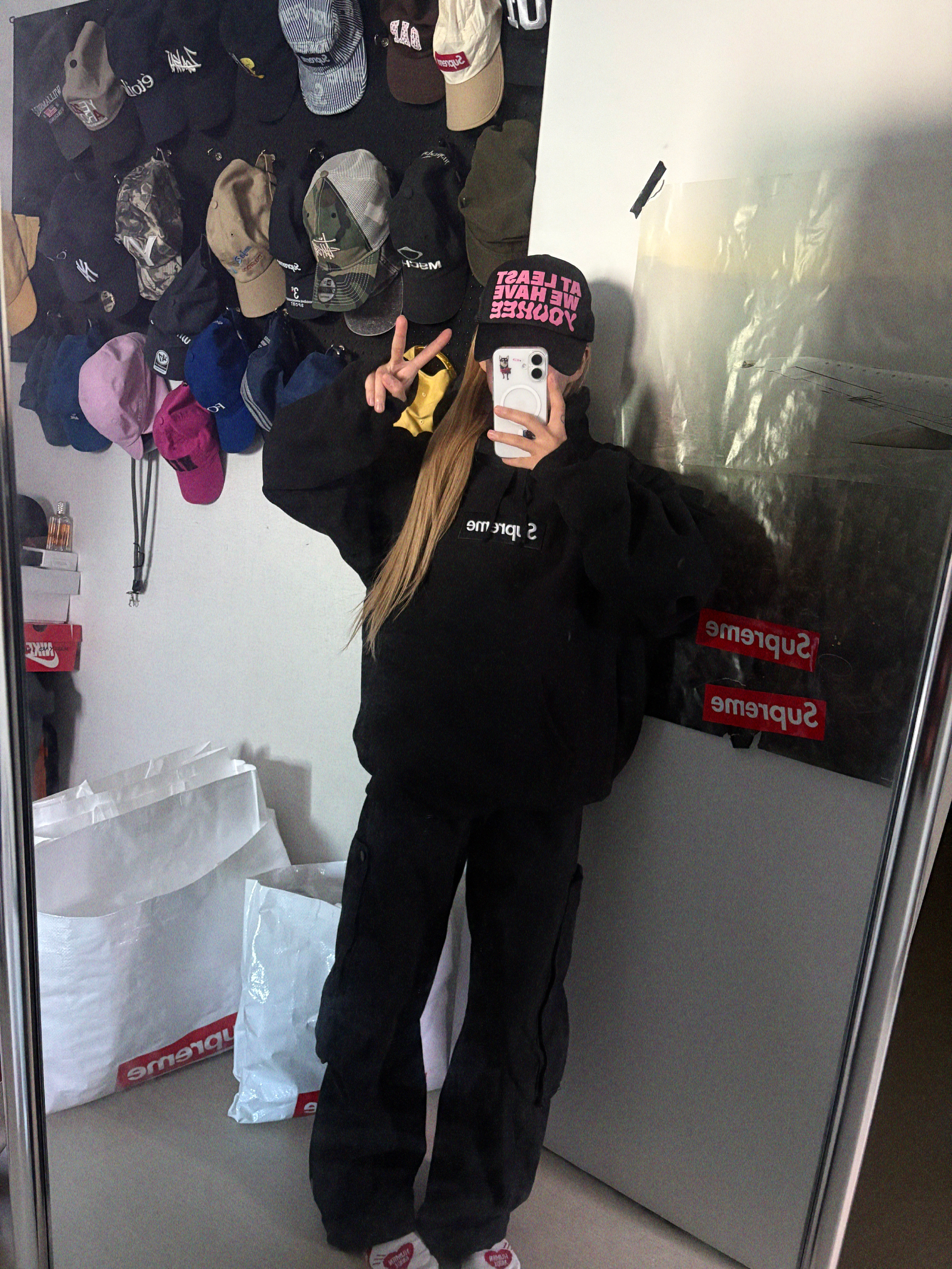 Supreme Box Logo Hooded Sweatshirt Black - 24FW 착용 스타일 - 1