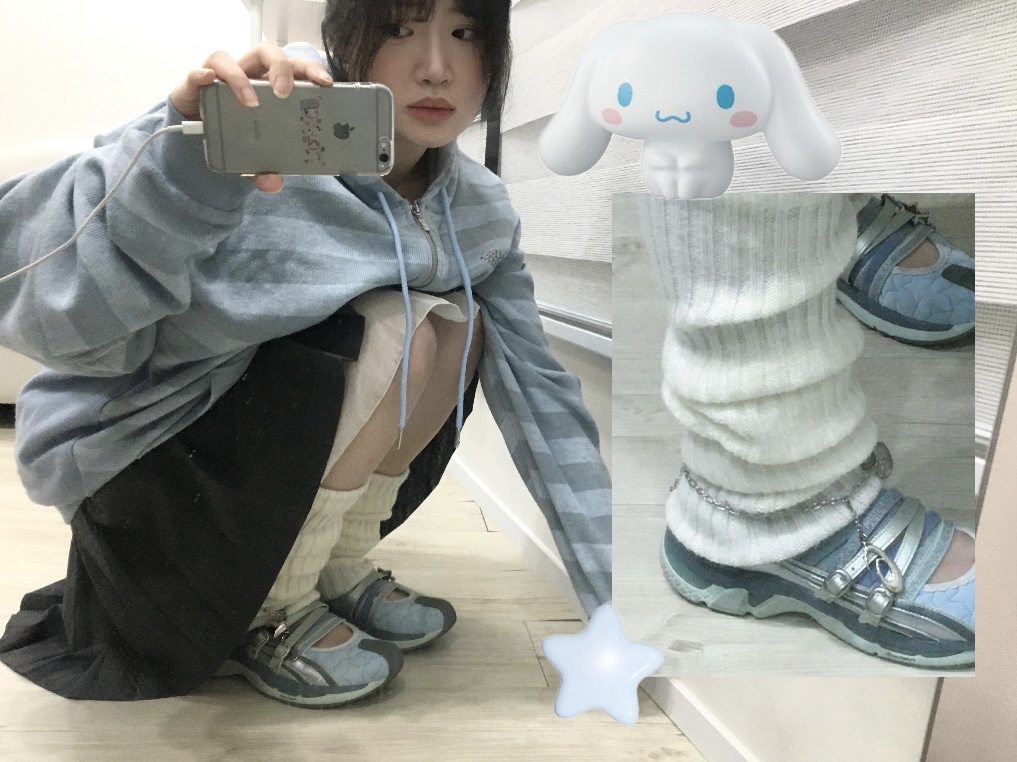 (W) Asics x Kiko Kostadinov x Heaven by Marc Jacobs Gel-Lokros Faded Denim Pale Aqua 착용 스타일