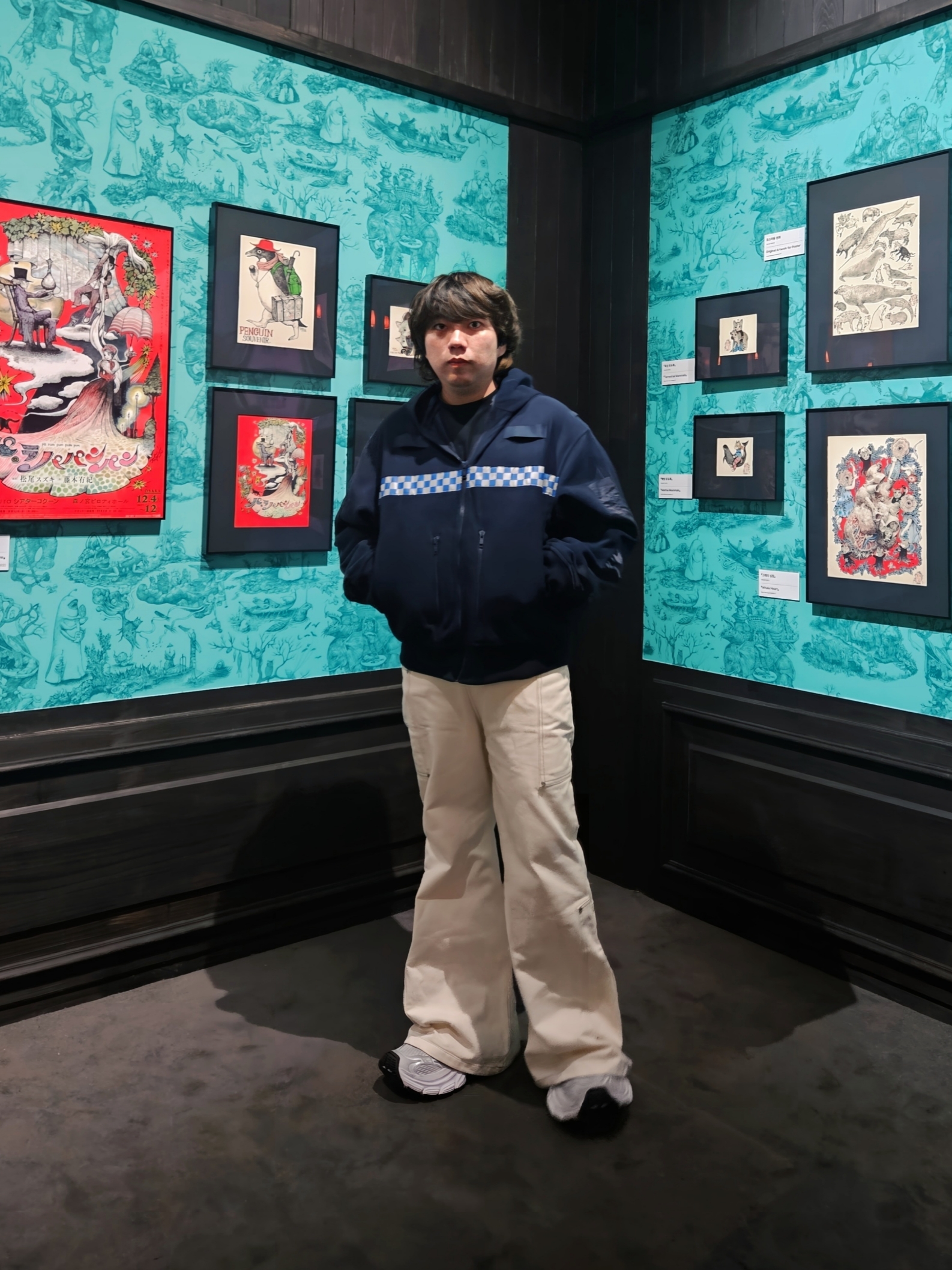 Project G/R Politico Fleece Jacket Navy 착용 스타일 - 4