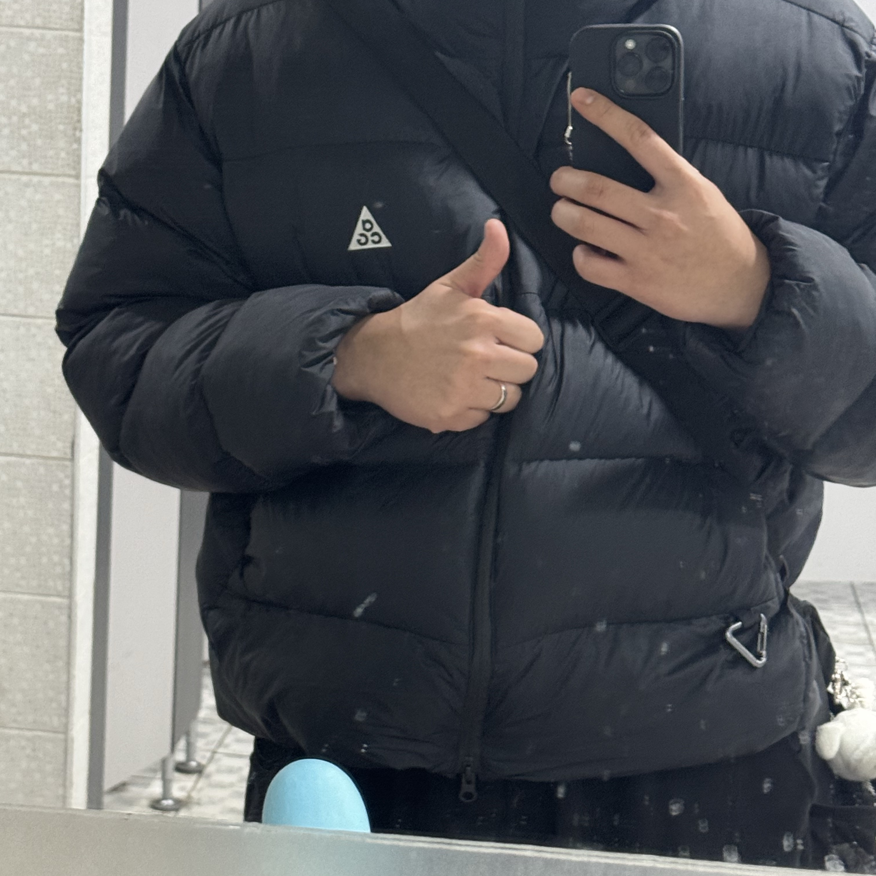 Nike ACG Therma-Fit ADV Lunar Lake Loose Hooded Jacket Black Summit White - Asia 착용 스타일