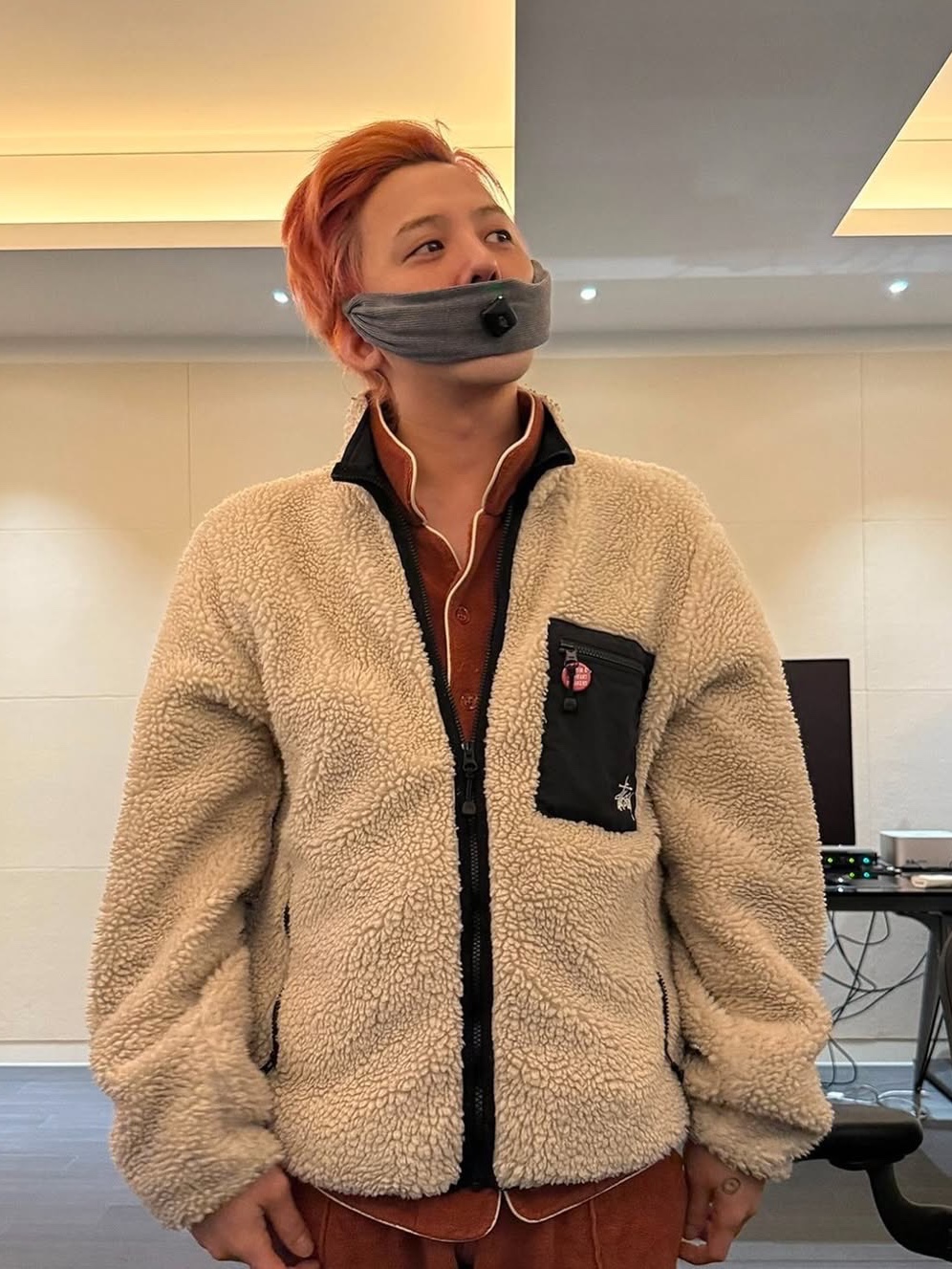 Stussy Venus Jacquard Sherpa Jacket Natural 착용 스타일 - 8