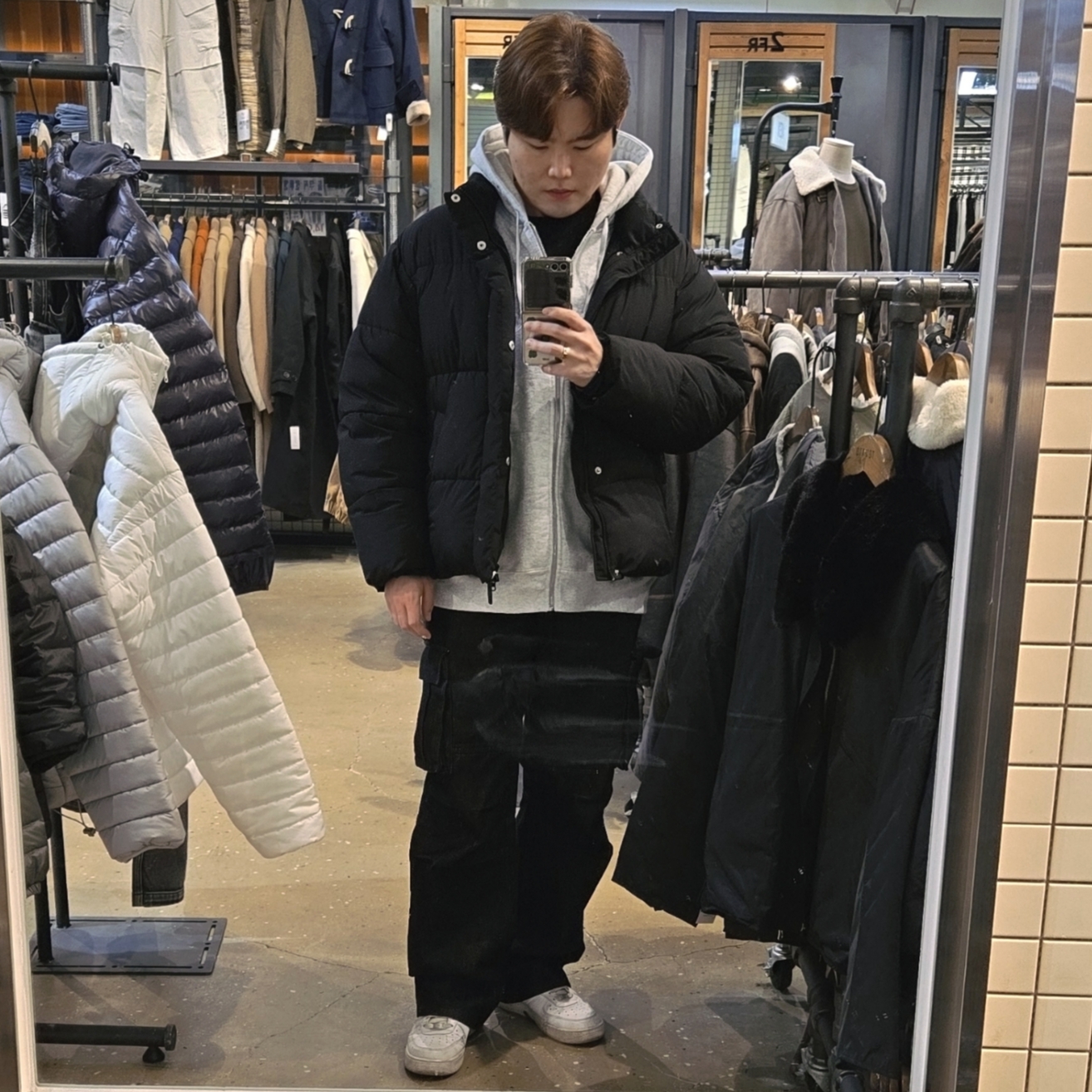 Supreme S Logo Zip Up Hooded Sweatshirt Ash Grey - 24FW, Nike Air Force 1 '07 Low White 착용 스타일