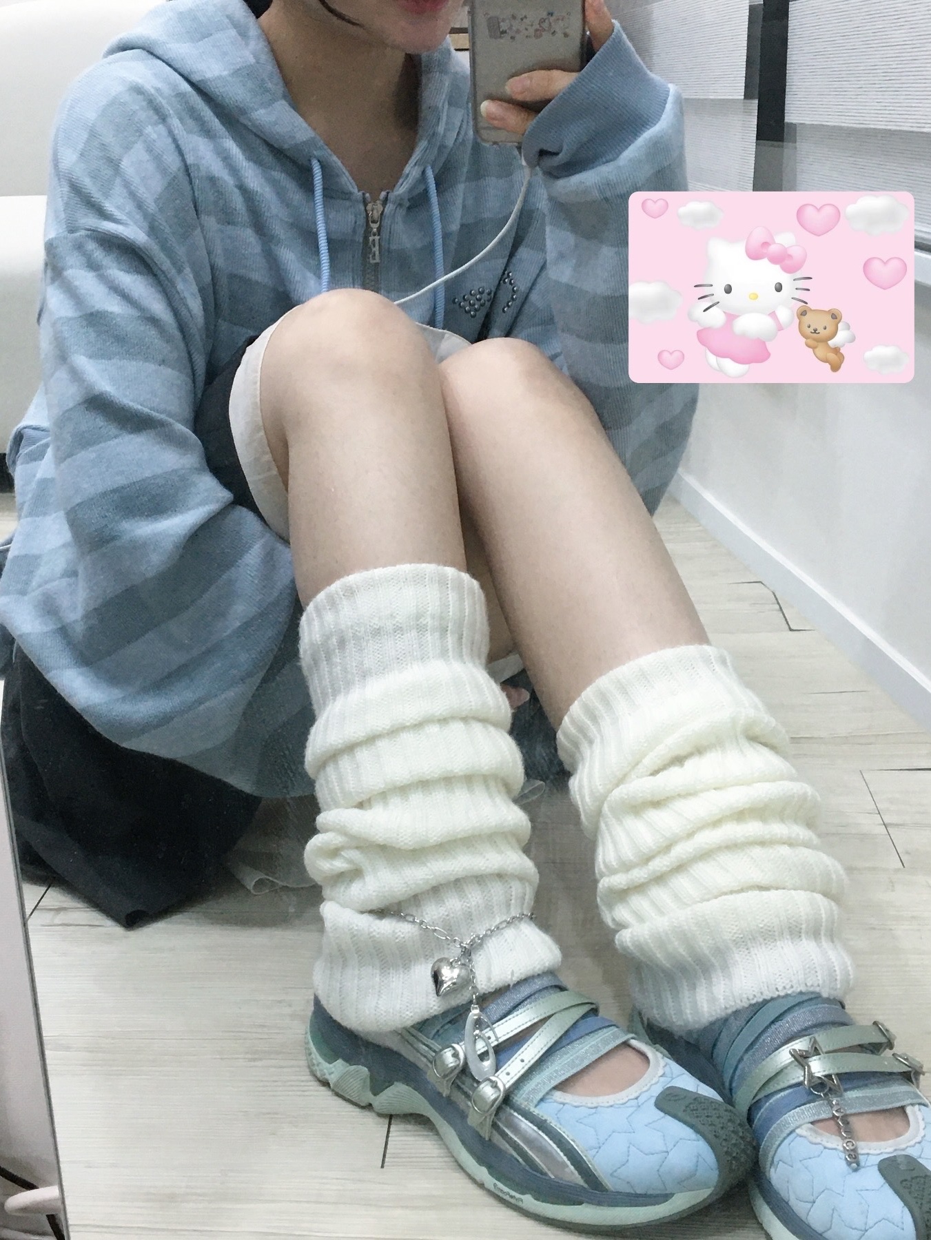 (W) Asics x Kiko Kostadinov x Heaven by Marc Jacobs Gel-Lokros Faded Denim Pale Aqua 착용 스타일 - 2