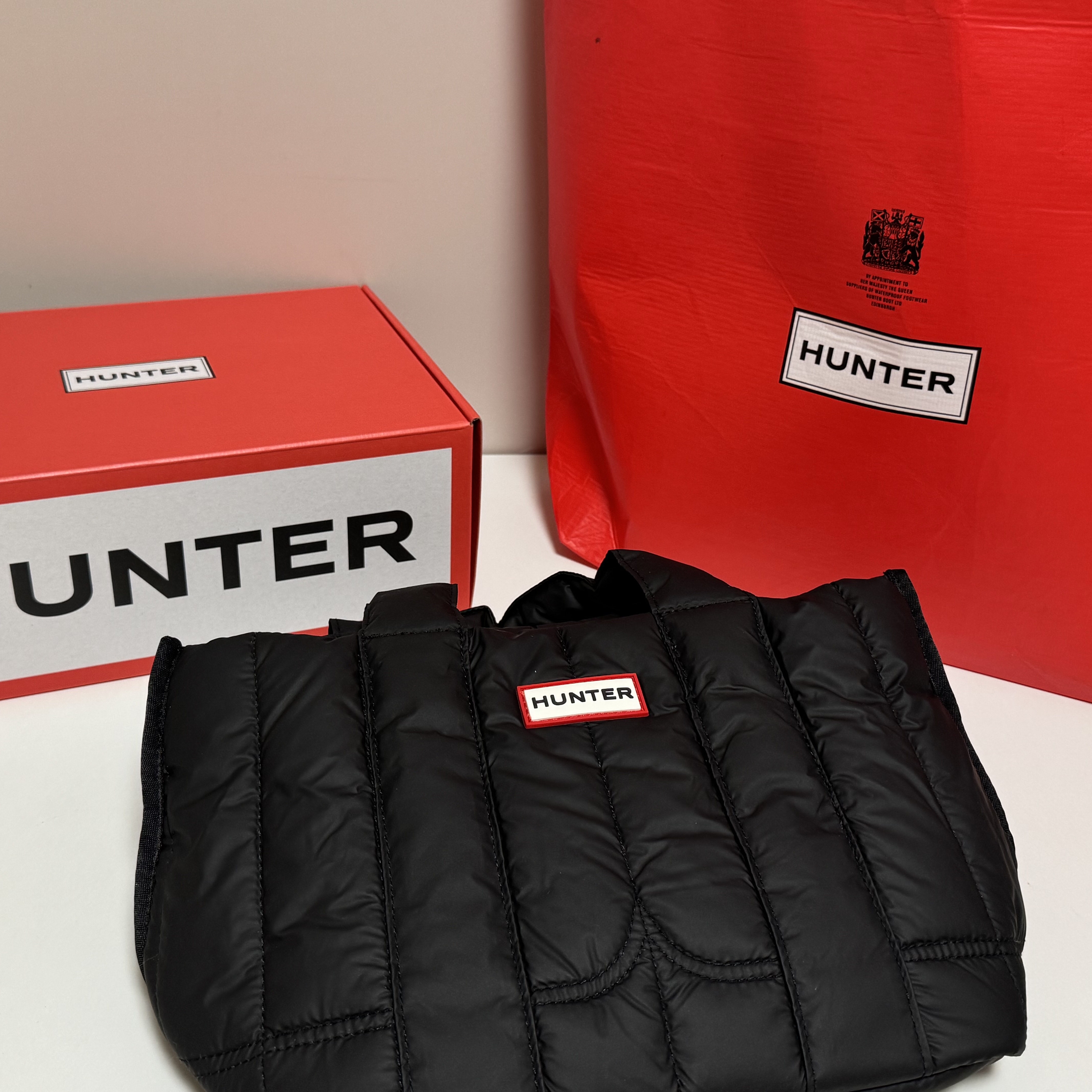 (W) Hunter In Out Puffer Knitted Cuff Boot Star White Pelican 착용 스타일 - 2