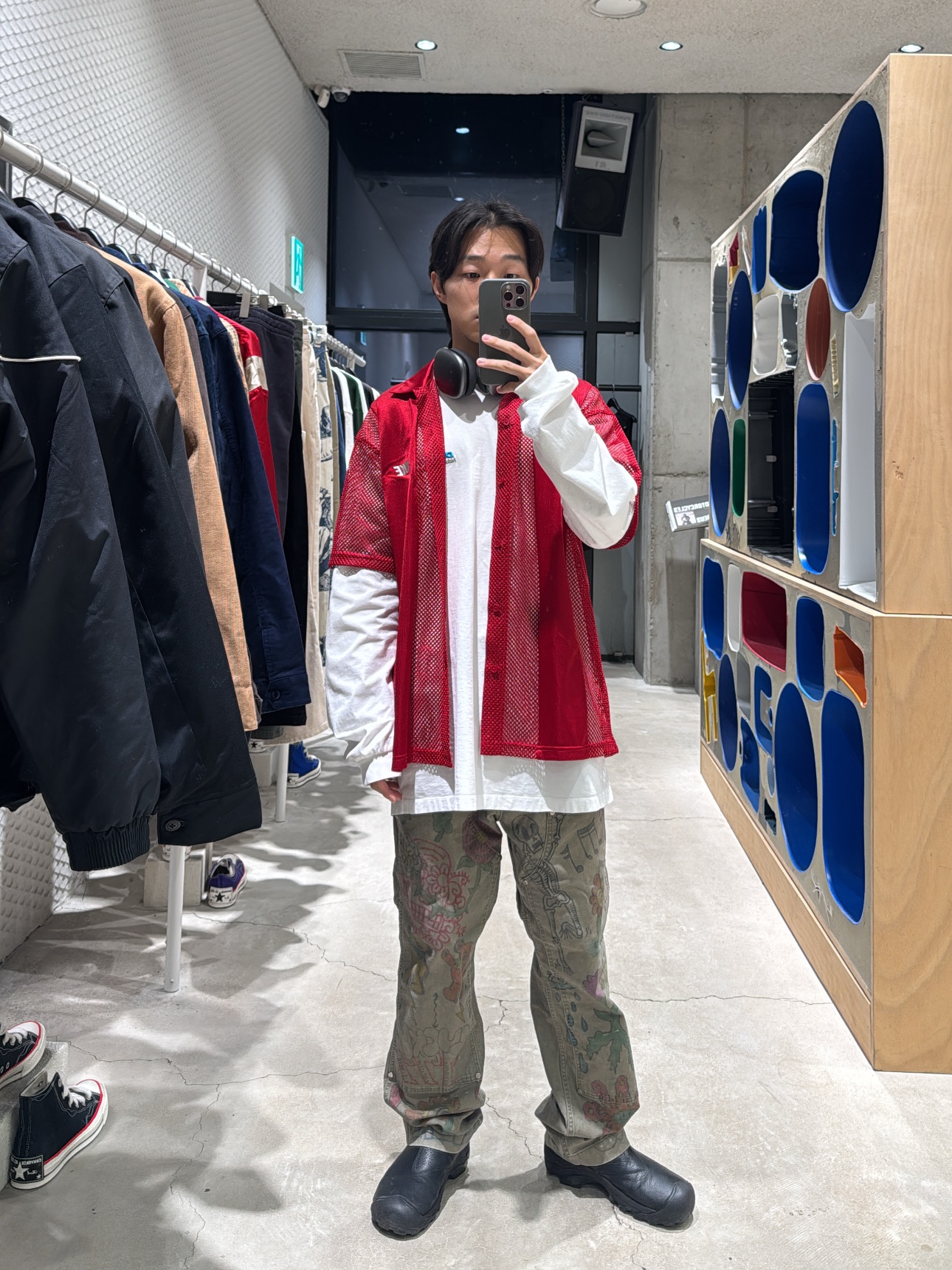 Supreme x Nike Mesh S/S Shirt Red - 24SS 착용 스타일