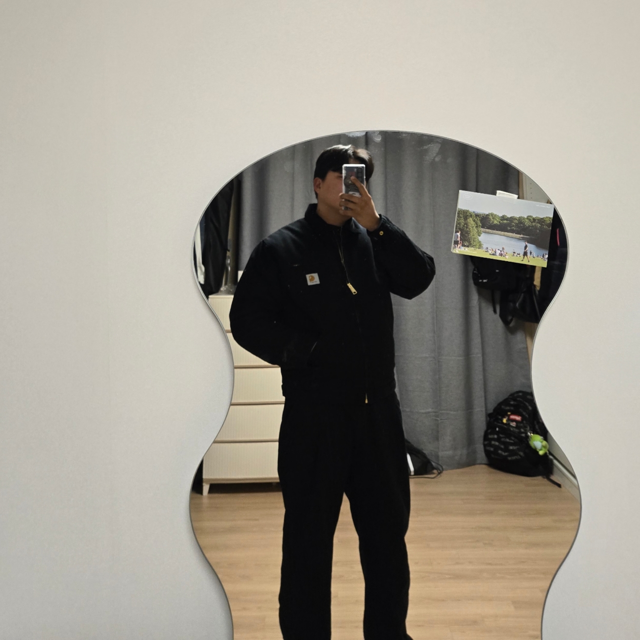 Carhartt WIP Organic Cotton Dearborn Canvas OG Detroit Jacket Black Aged Canvas - Winter 착용 스타일