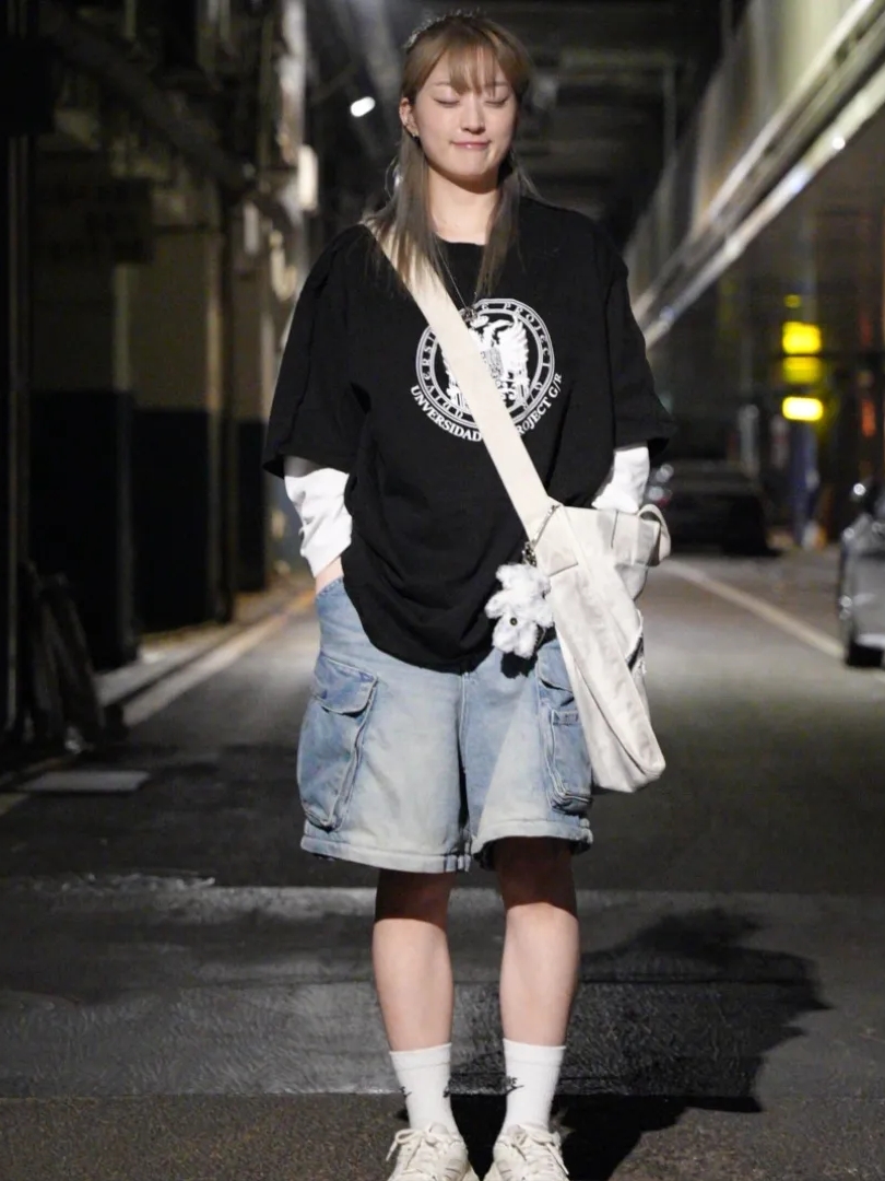 Project G/R Oversized Convertible Cargo Pants Blue, Project G/R Furious Logo Applique Shopper Bag Grey - 10 Corso Como Exclusive 착용 스타일 - 2
