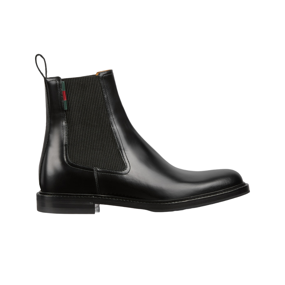 812138-AAEBN-1041 Gucci Ankle Boot with Leather Web Black