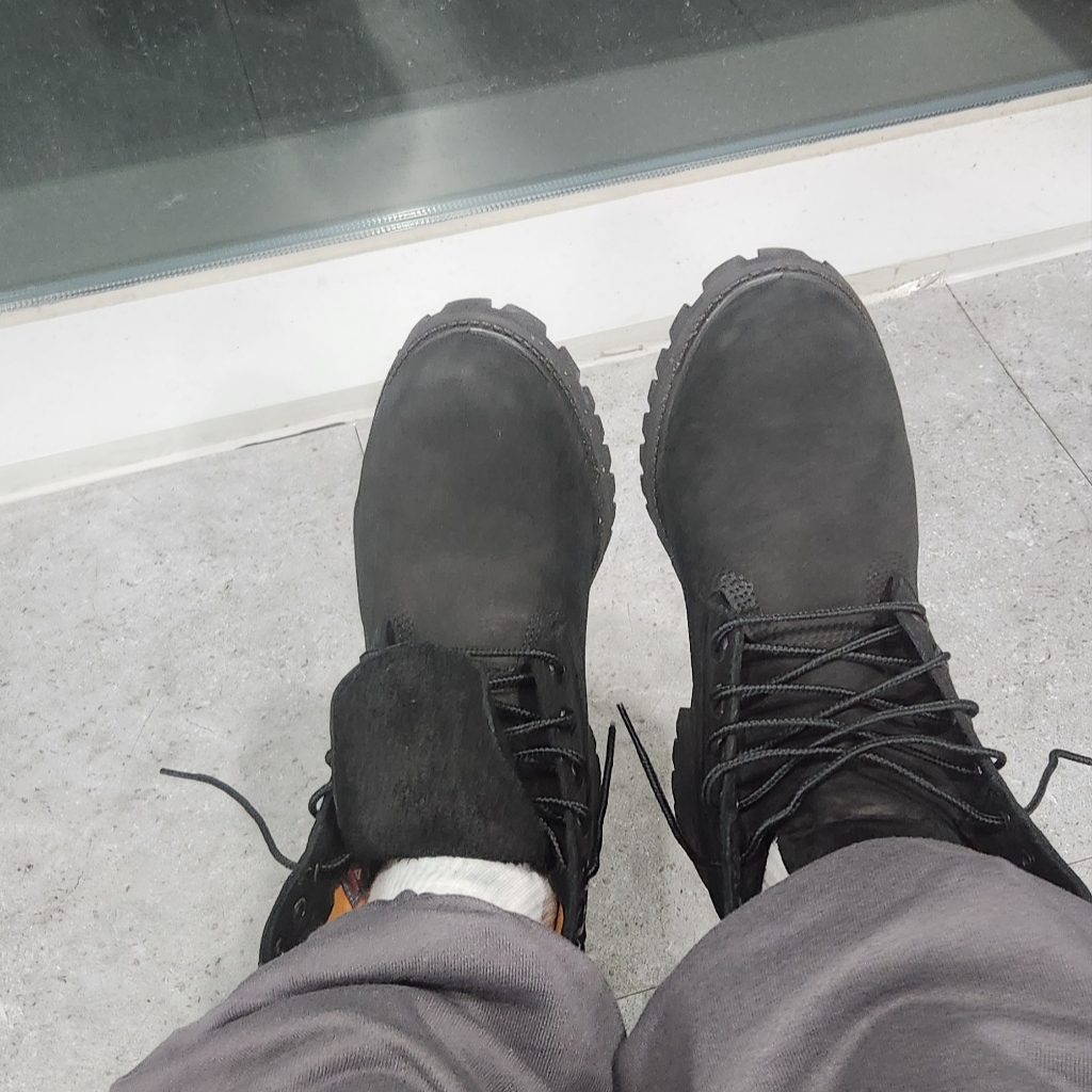 Timberland Premium 6 inch Waterproof Boot Black Nubuck - Wide 착용 스타일