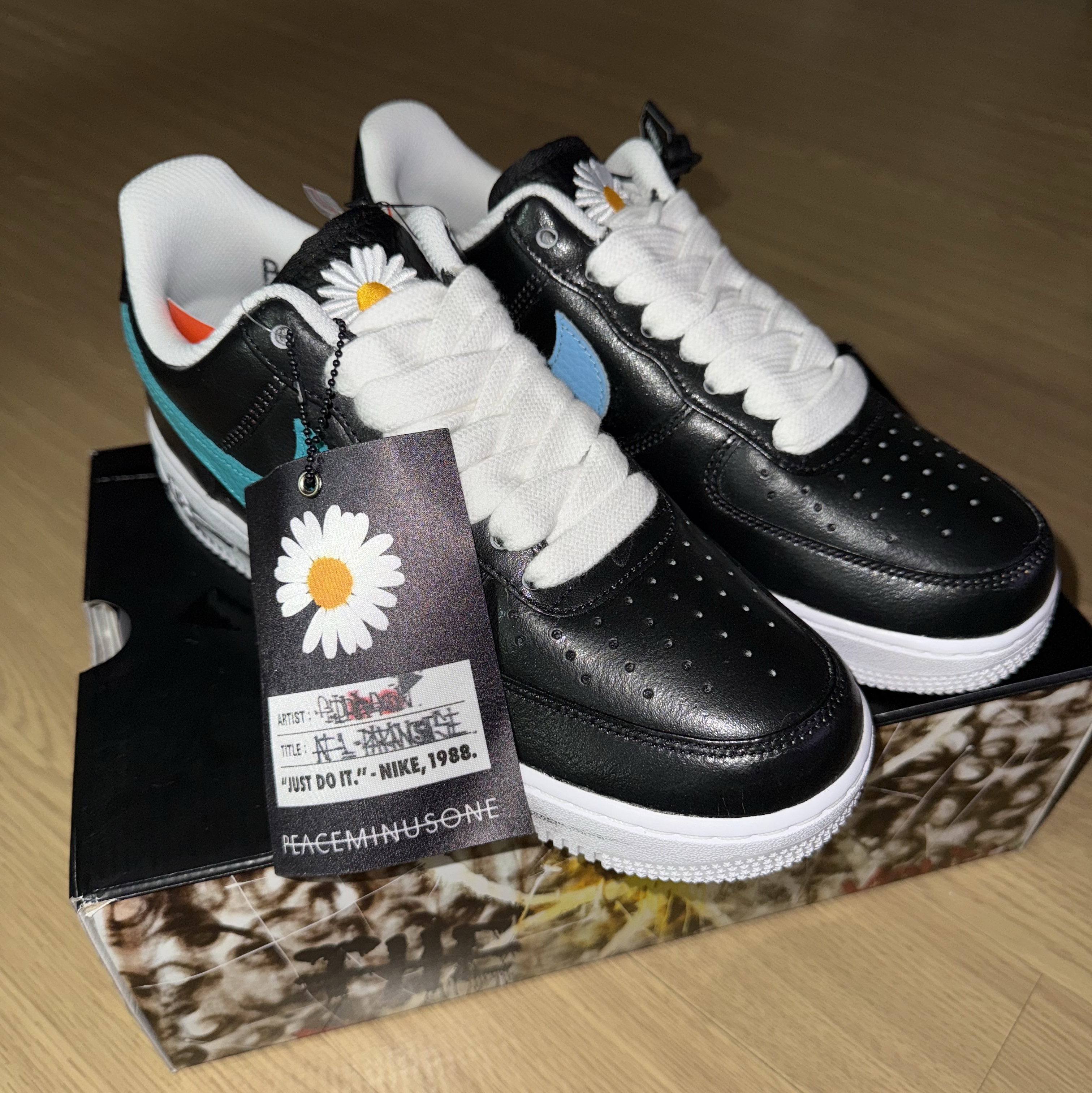 Nike x Peaceminusone Air Force 1 Low Para-Noise 3.0 Black and Multicolor 착용 스타일 - 2