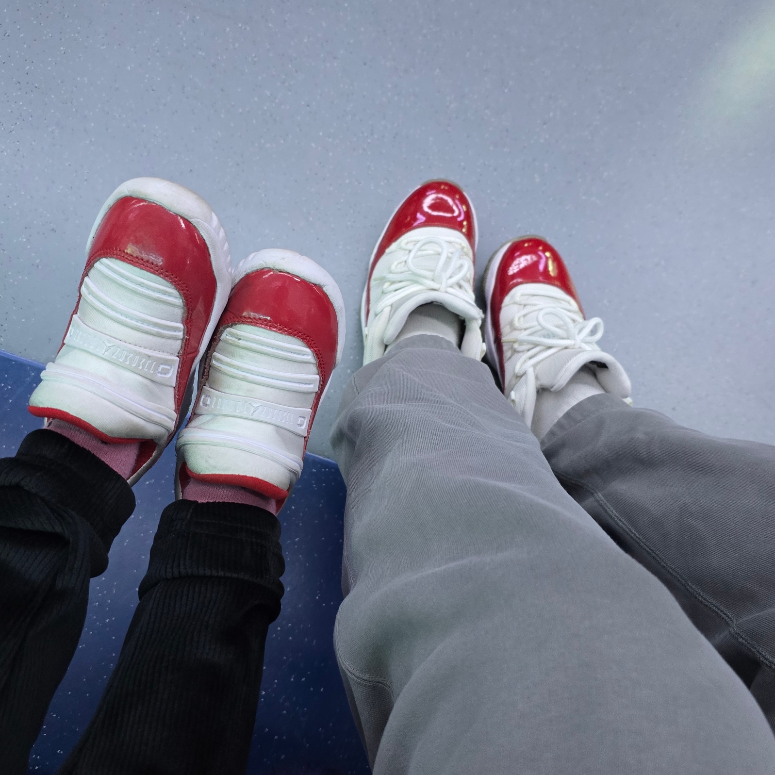 (TD) Jordan 11 Retro Little Flex Varsity Red, Jordan 11 Retro Low Cherry 2016 착용 스타일