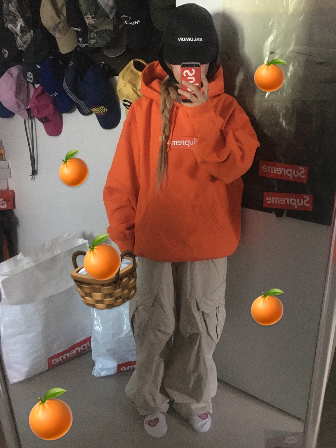 Supreme Box Logo Hooded Sweatshirt Dark Orange - 24FW 착용 스타일