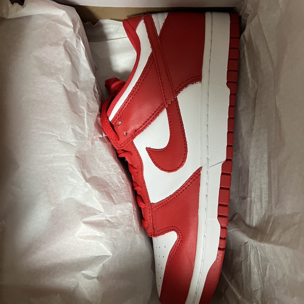 Nike Dunk Low SP White and University Red 2023 착용 스타일