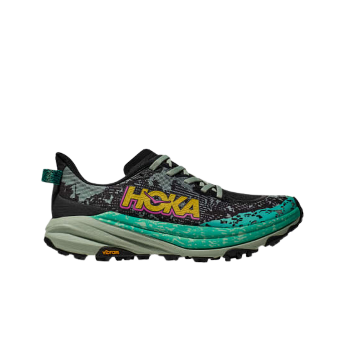 (W) 호카 스피드고트 6 블랙 알로에 베라((W) Hoka Speedgoat 6 Black Aloe Vera) - 1
