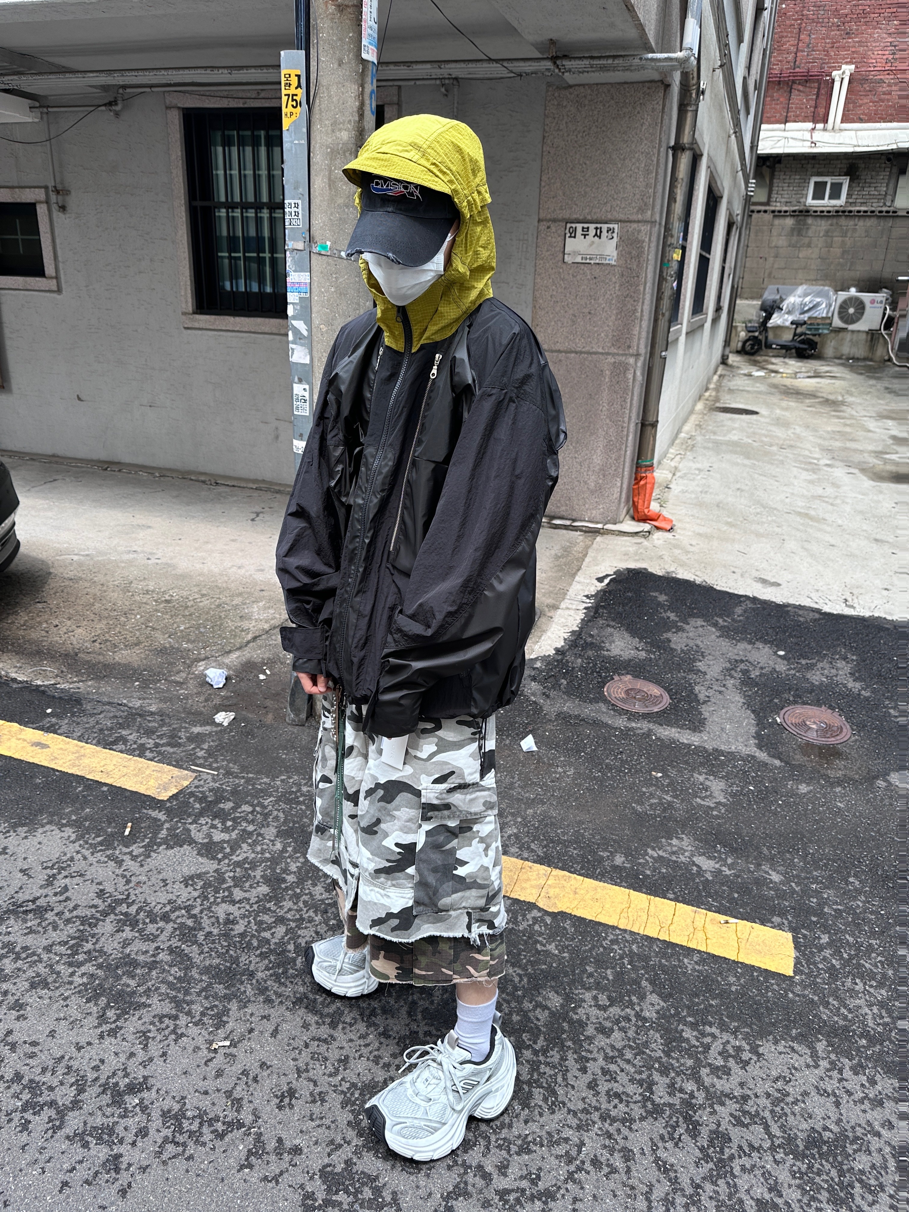 Project G/R x MFM333. Layered Skirt Camo Cargo Shorts Multi Camo 착용 스타일 - 1