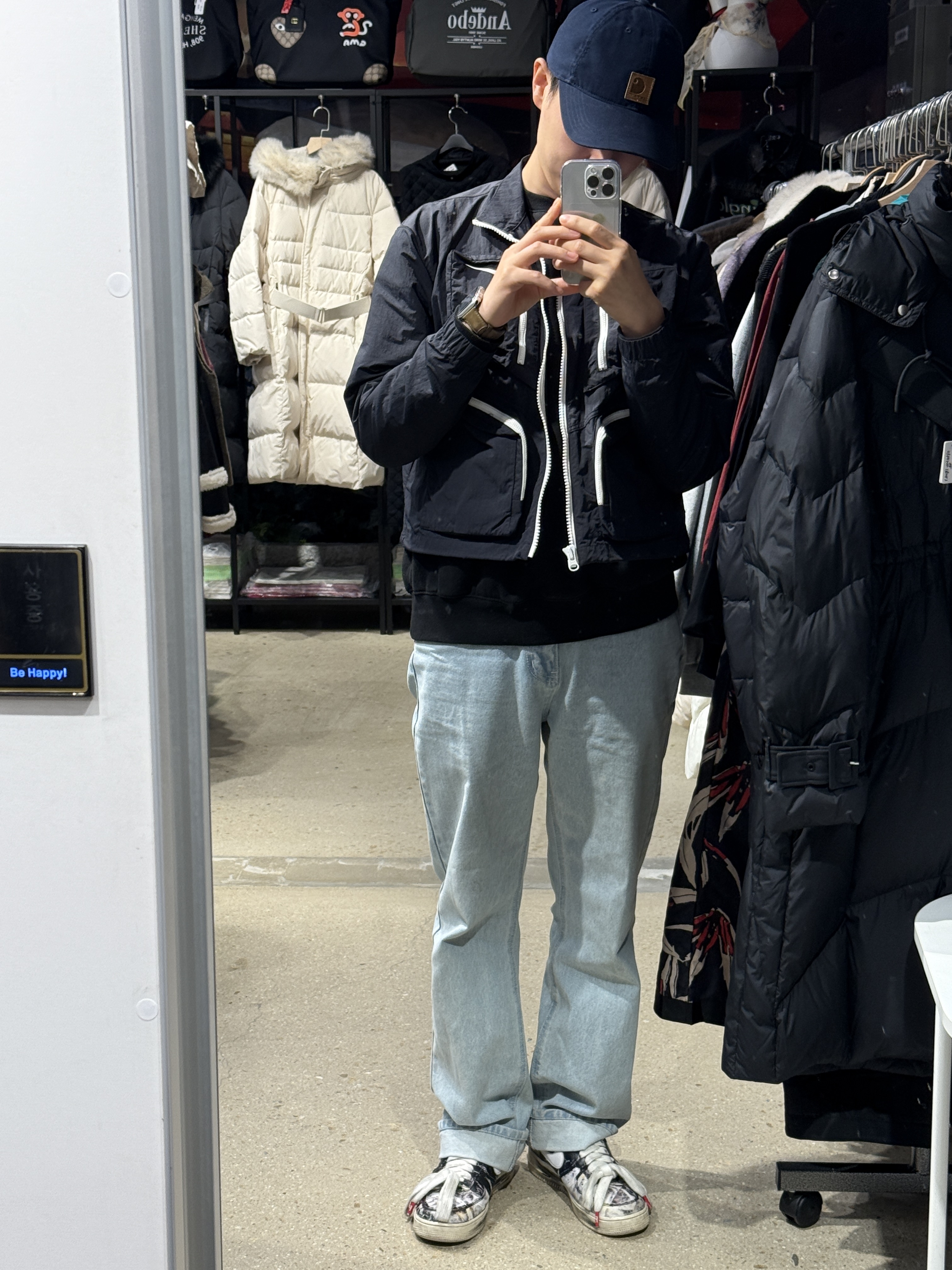 Carhartt Canvas Cap Navy, Nike x Peaceminusone Air Force 1 Low Para-Noise 착용 스타일 - 2