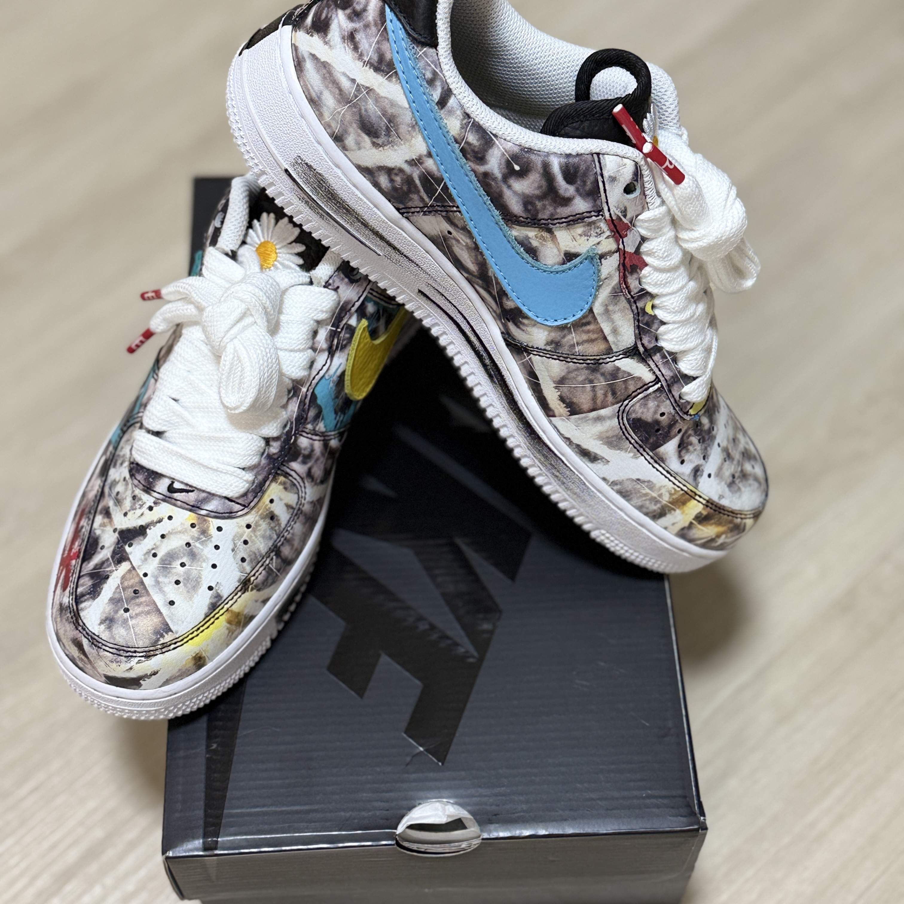 Nike x Peaceminusone Air Force 1 Low Para-Noise 3.0 Black and Multicolor 착용 스타일 - 4
