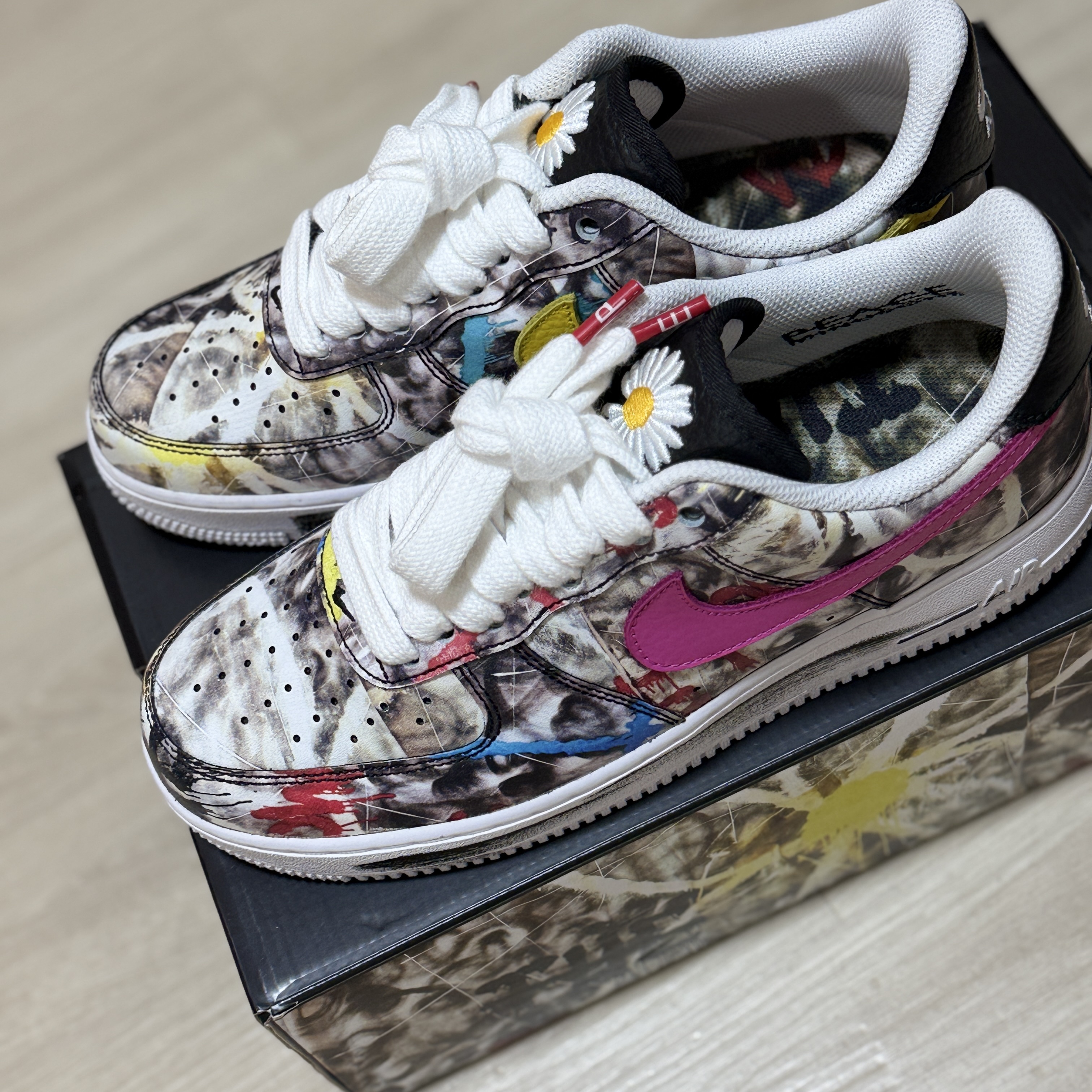 Nike x Peaceminusone Air Force 1 Low Para-Noise 3.0 Black and Multicolor 착용 스타일 - 2