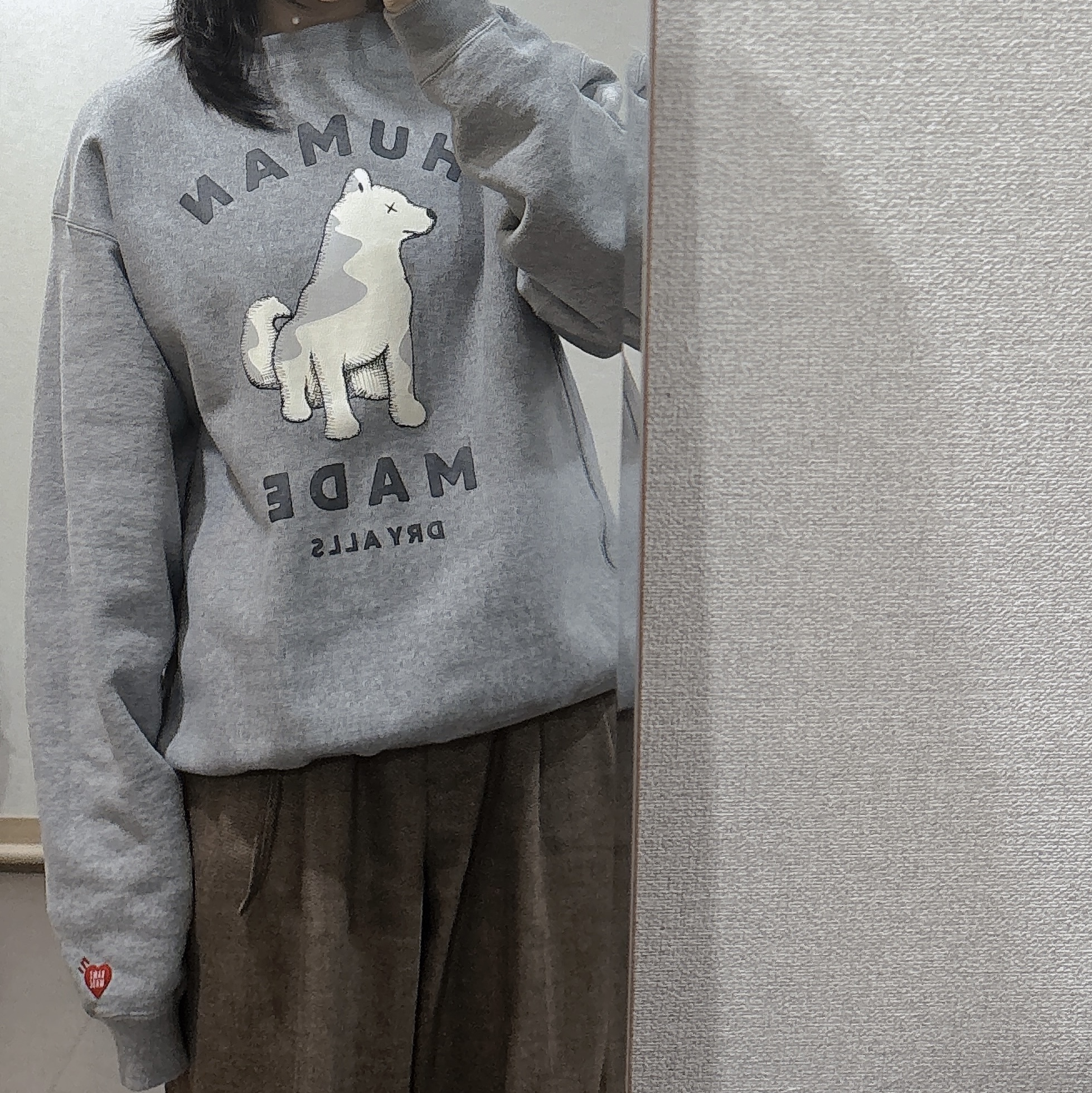 Human Made x Kaws Sweatshirt #2 Gray - Seoul Store Exclusive 착용 스타일