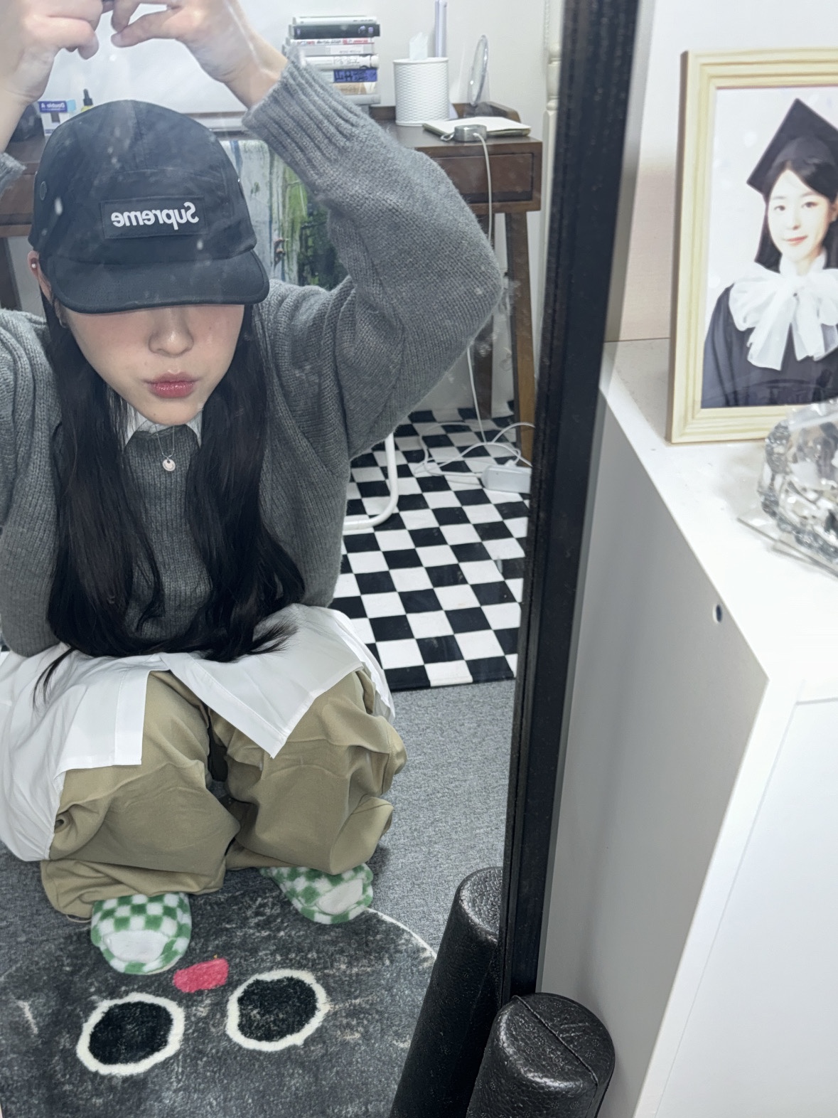 Supreme Military Camp Cap Black - 23FW 착용 스타일 - 2