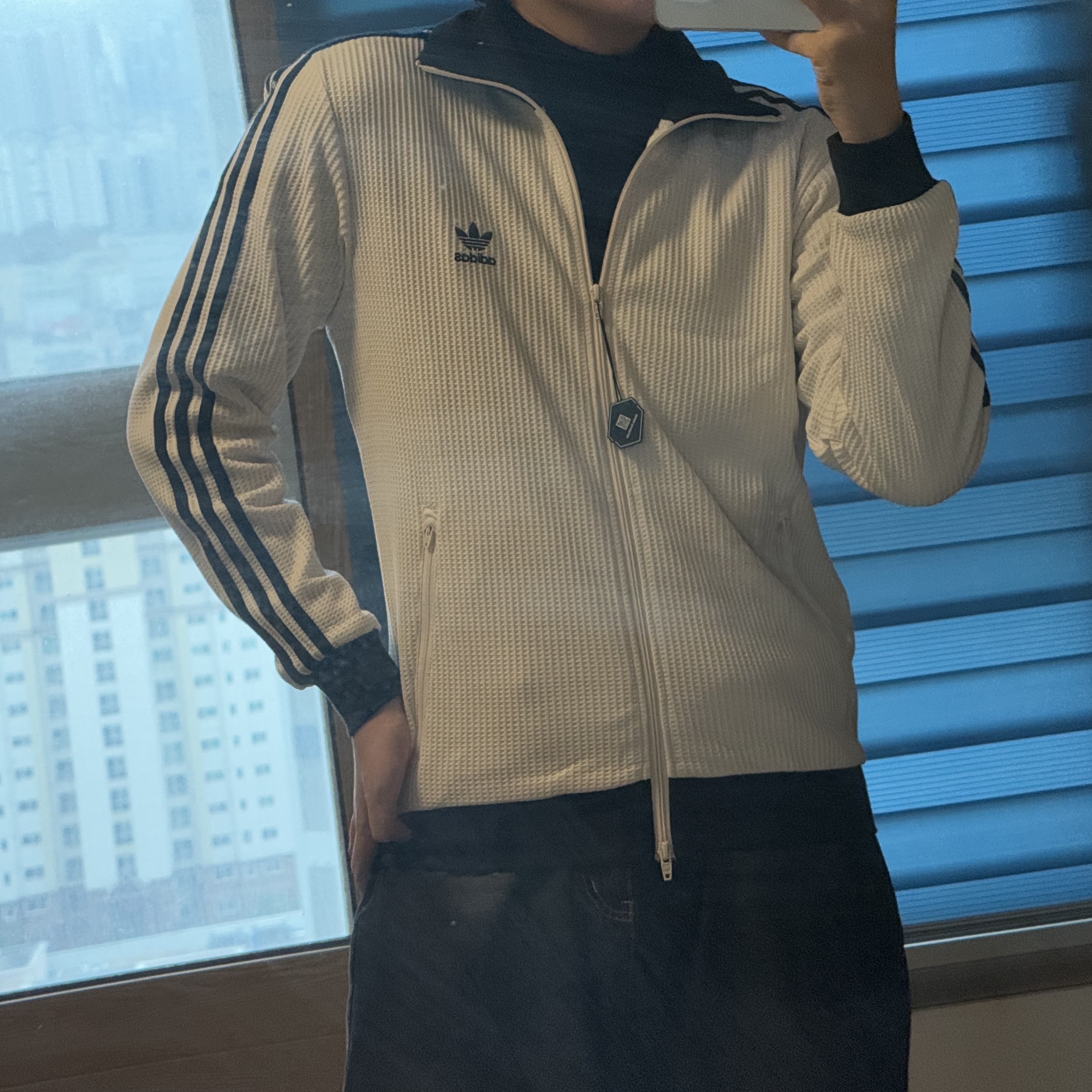 Adidas Waffle Beckenbauer Track Top Wonder White - KR Sizing 착용 스타일