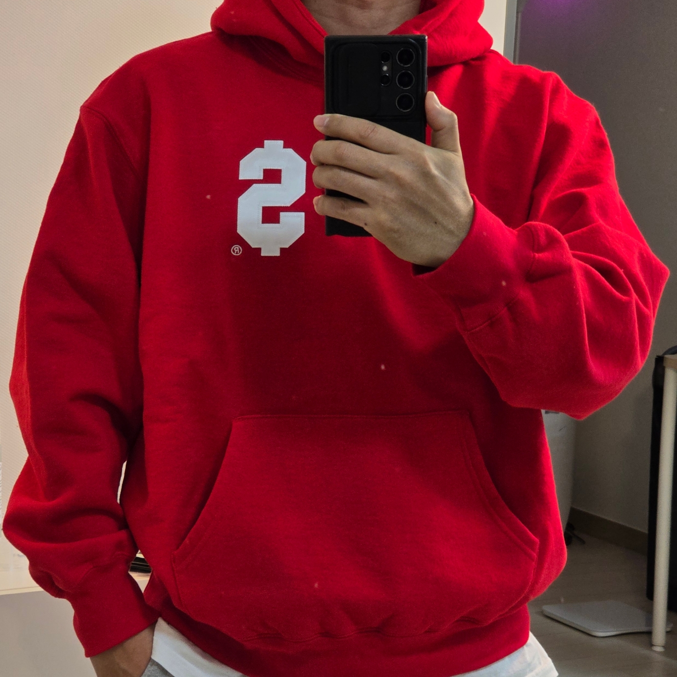 Supreme $ Hooded Sweatshirt Red - 24SS 착용 스타일