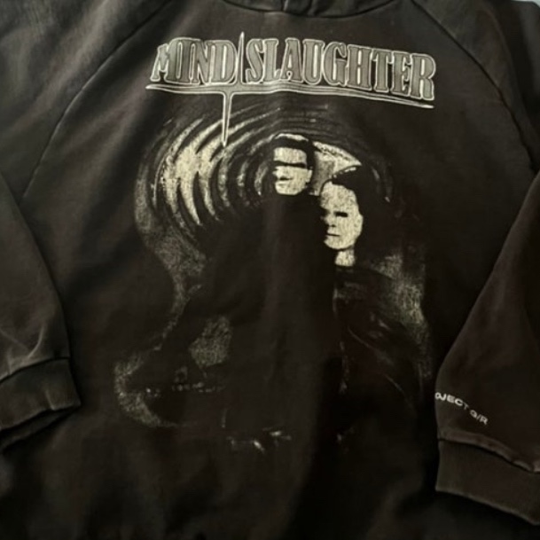 Project G/R Mind Slaughter Vintage Washeed Hoodie Black 착용 스타일