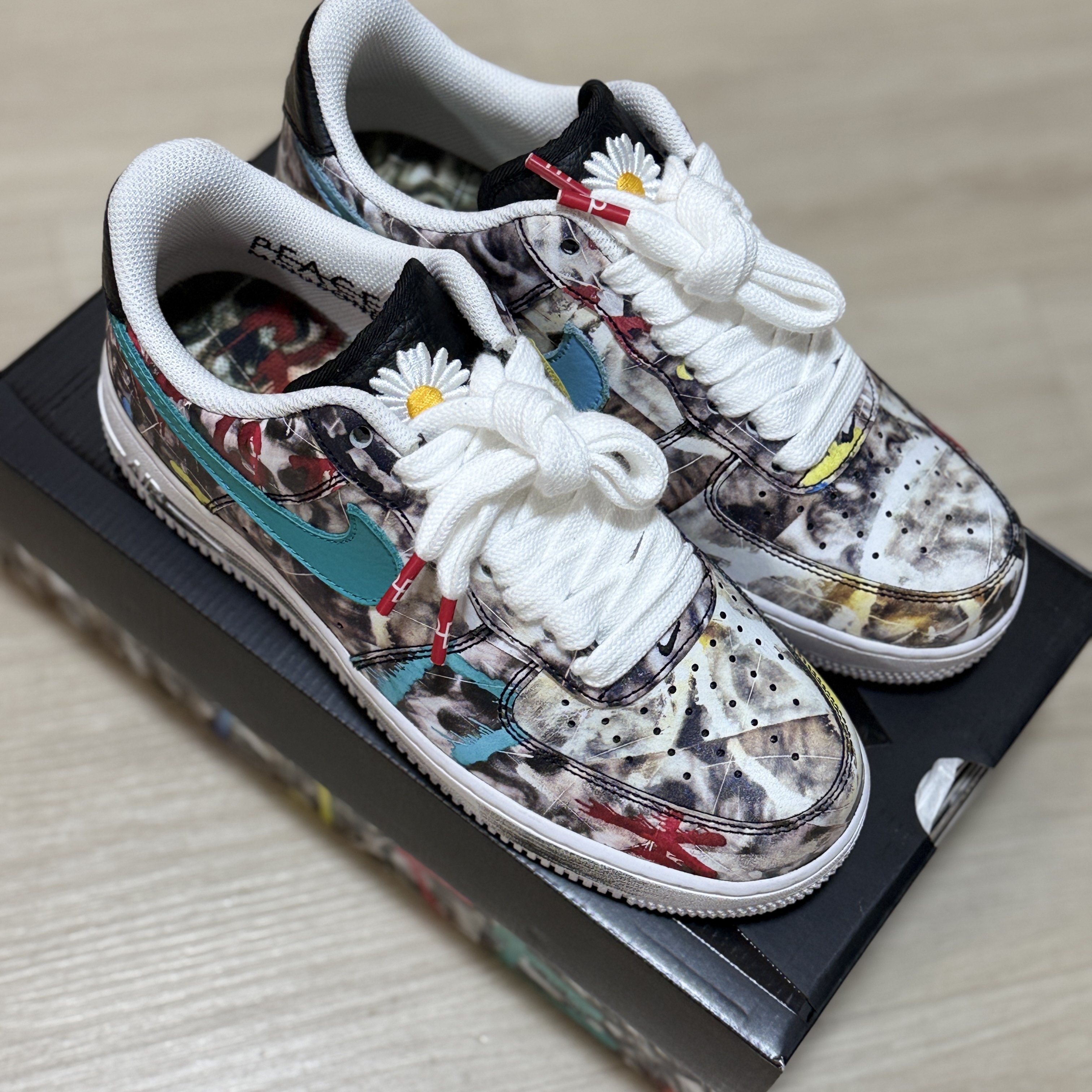 Nike x Peaceminusone Air Force 1 Low Para-Noise 3.0 Black and Multicolor 착용 스타일 - 1