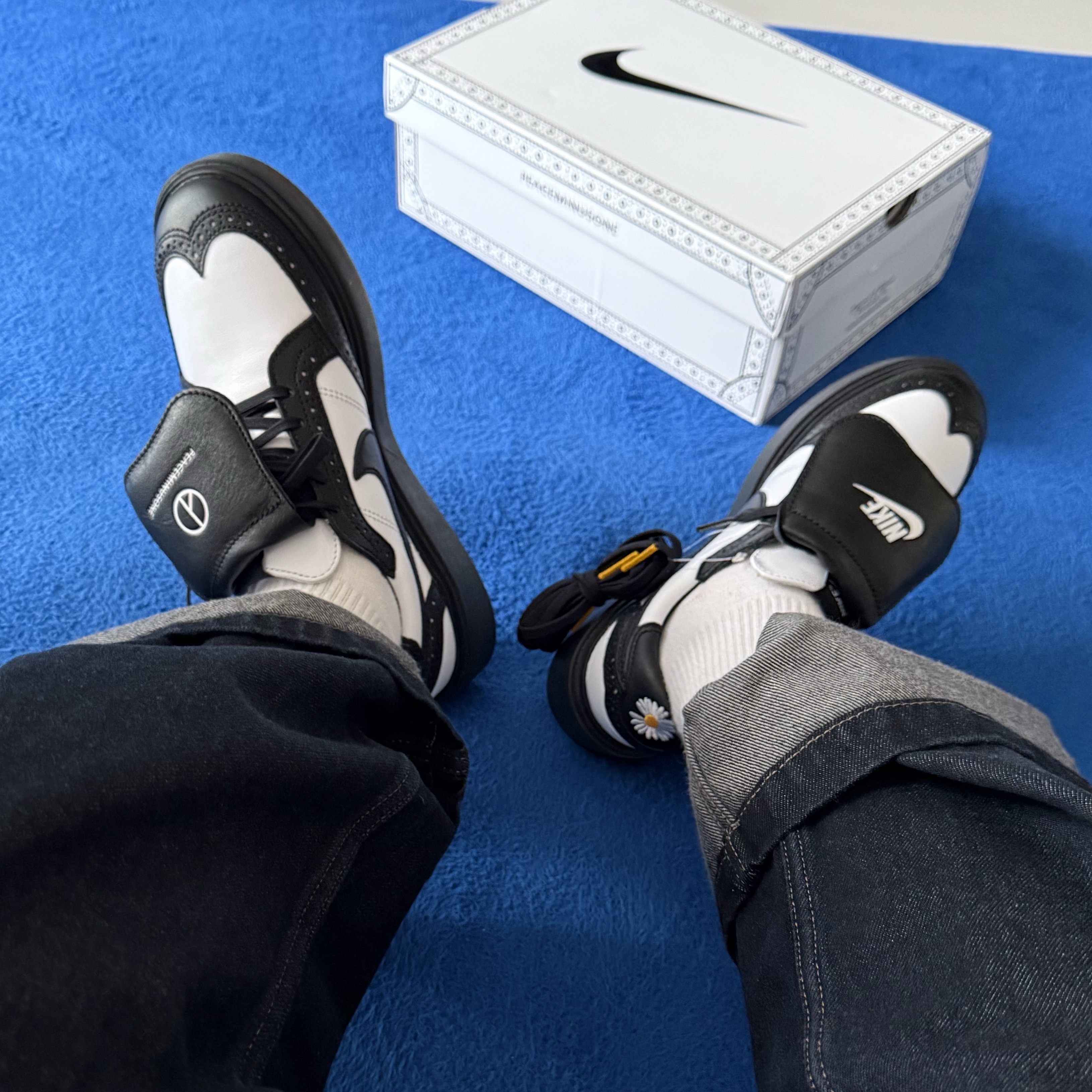 Nike x Peaceminusone Kwondo1 Black and White 착용 스타일