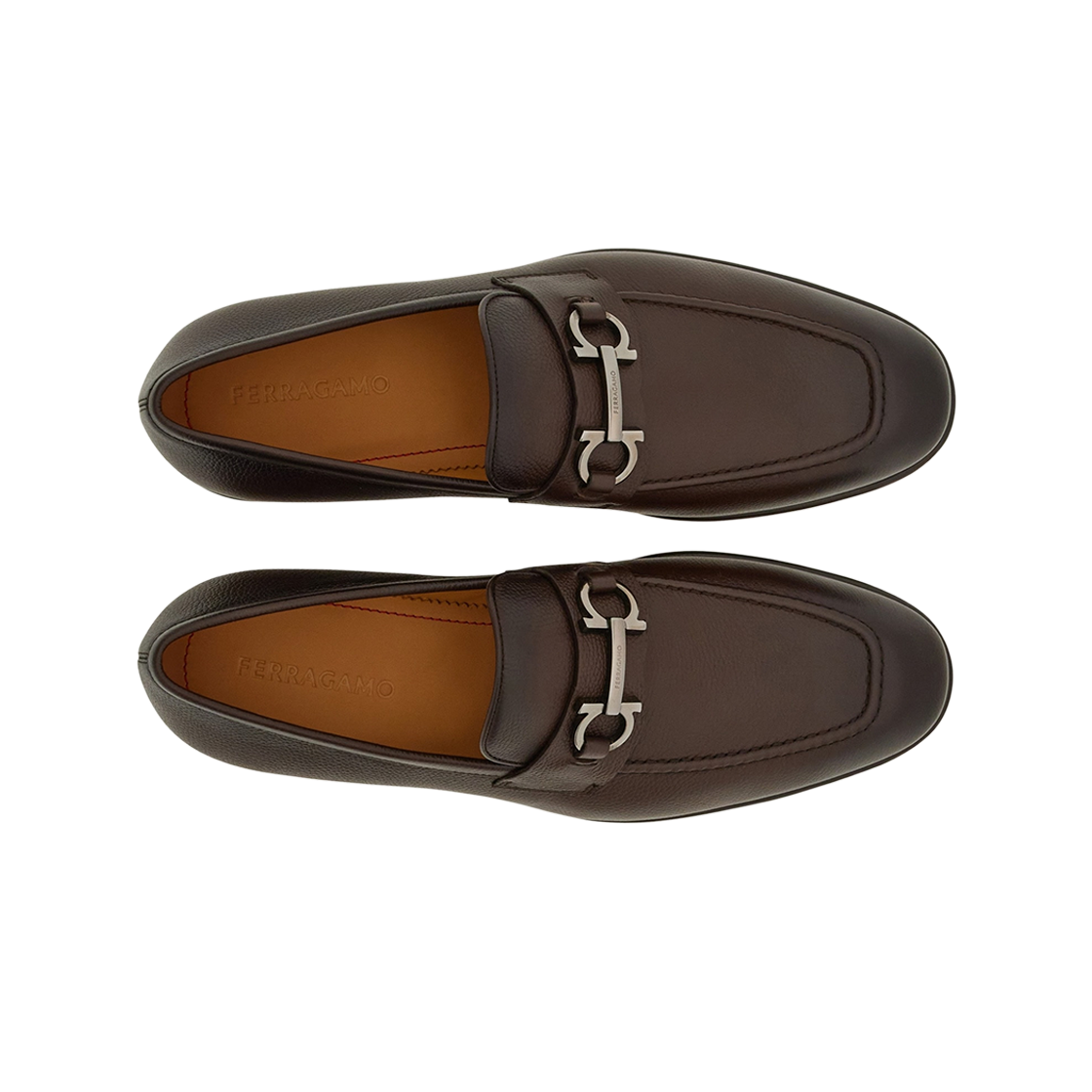 페라가모 간치니 레더 페니 로퍼 테스타 디 모로 - EEE(Ferragamo Gancini Leather Penny Loafer Testa Di Moro - EEE) - 2