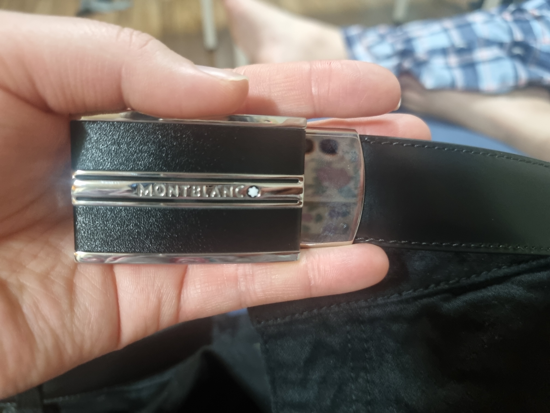 Montblanc 30mm Leather Belt Black 착용 스타일