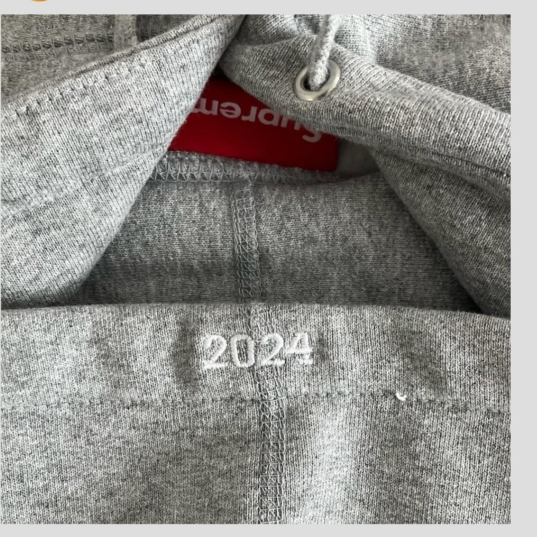 Supreme Box Logo Hooded Sweatshirt Heather Grey - 24FW 착용 스타일 - 3