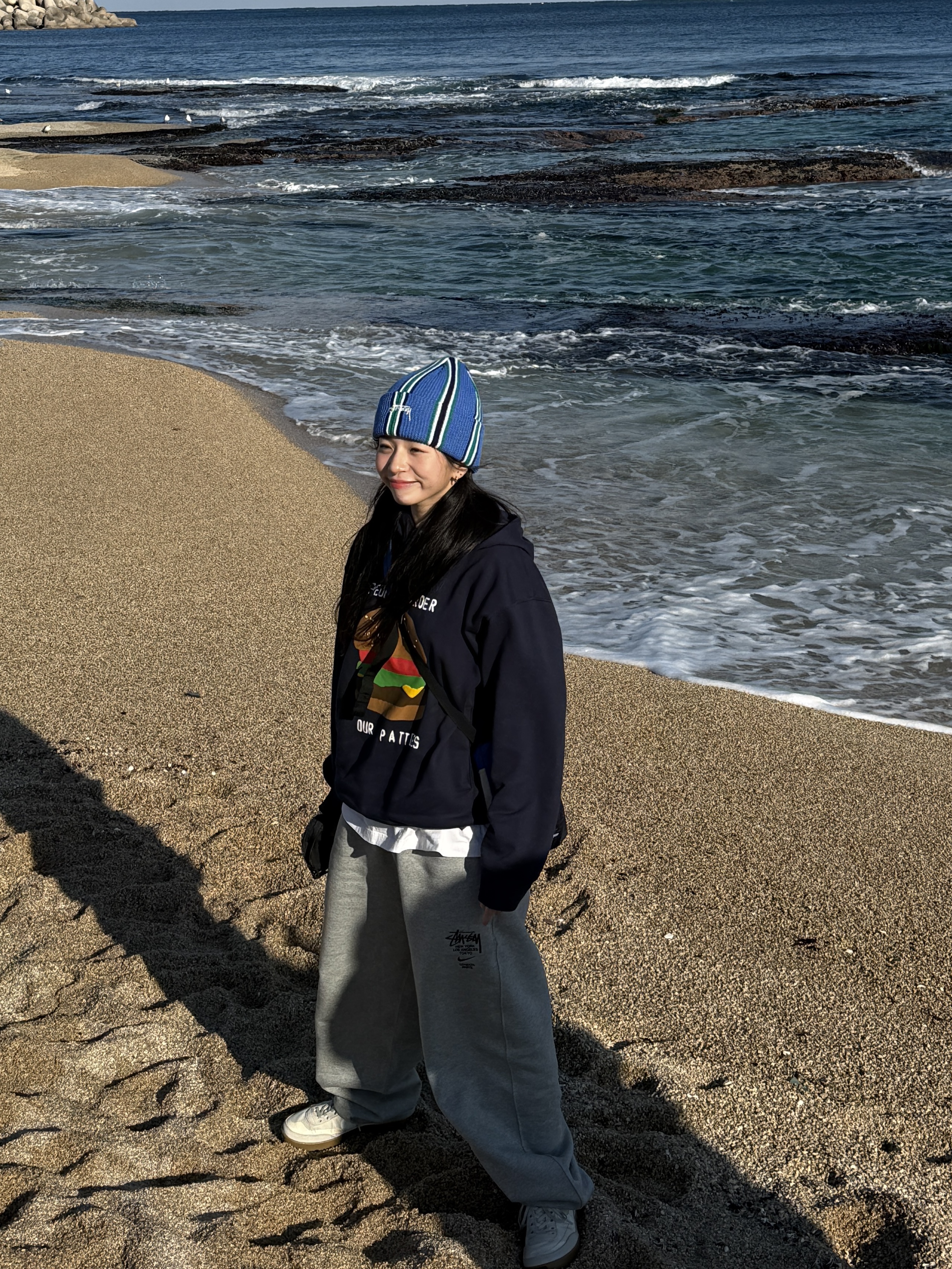 Nike x Stussy NRG ZR Fleece Pants Heather Grey - US/EU, Uniqlo UT x CPFM x SpongeBob Sweat Pull Parka C Navy 착용 스타일 - 3