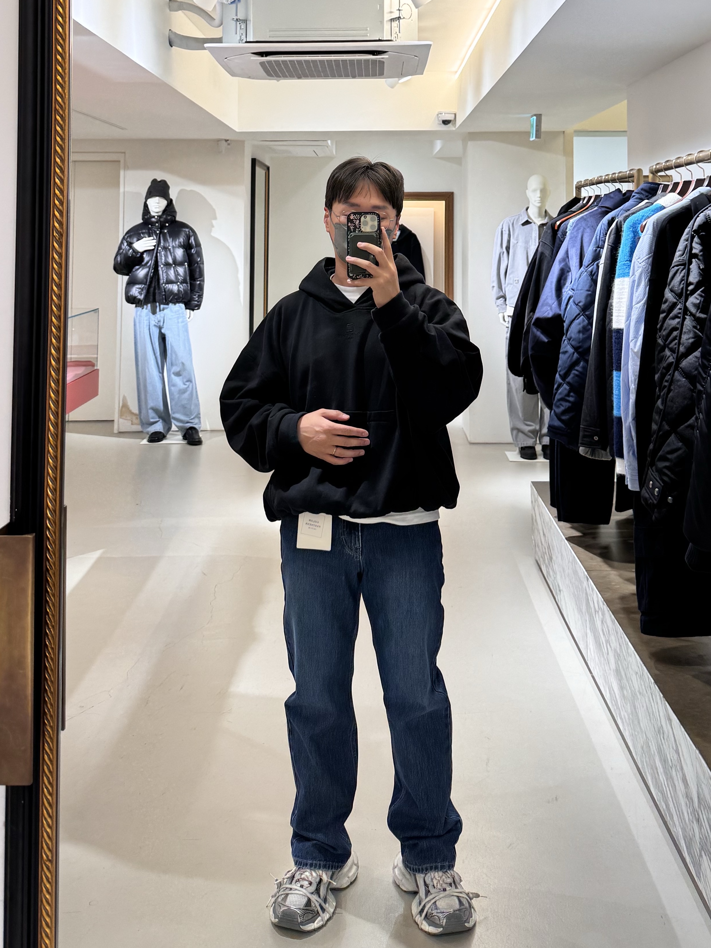 Wooyoungmi Overfit String Hooded T-Shirt Black - 23FW, Balenciaga 3XL Sneakers Grey White Red 착용 스타일 - 1